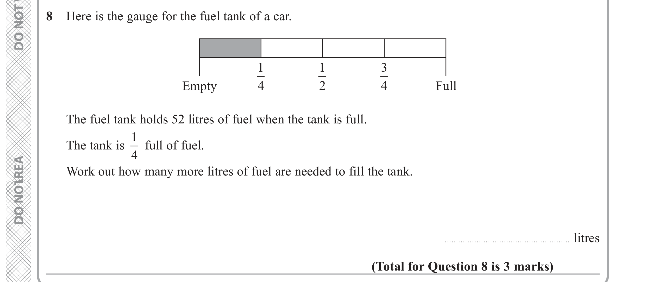 Question 8 — Fractions — Edexcel GCSE June 2019