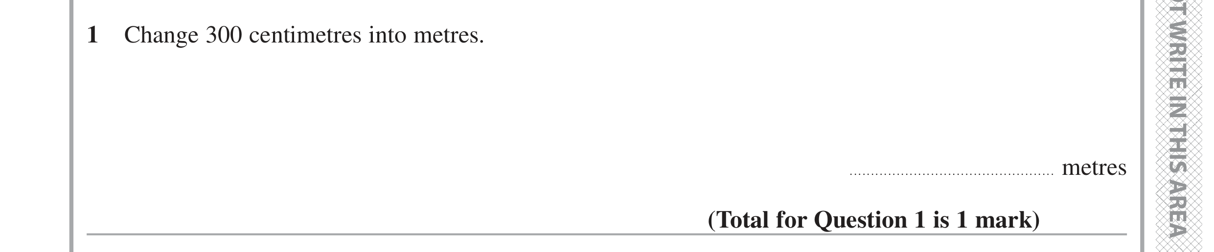 Question 1 — Unit Conversions — Edexcel GCSE June 2020