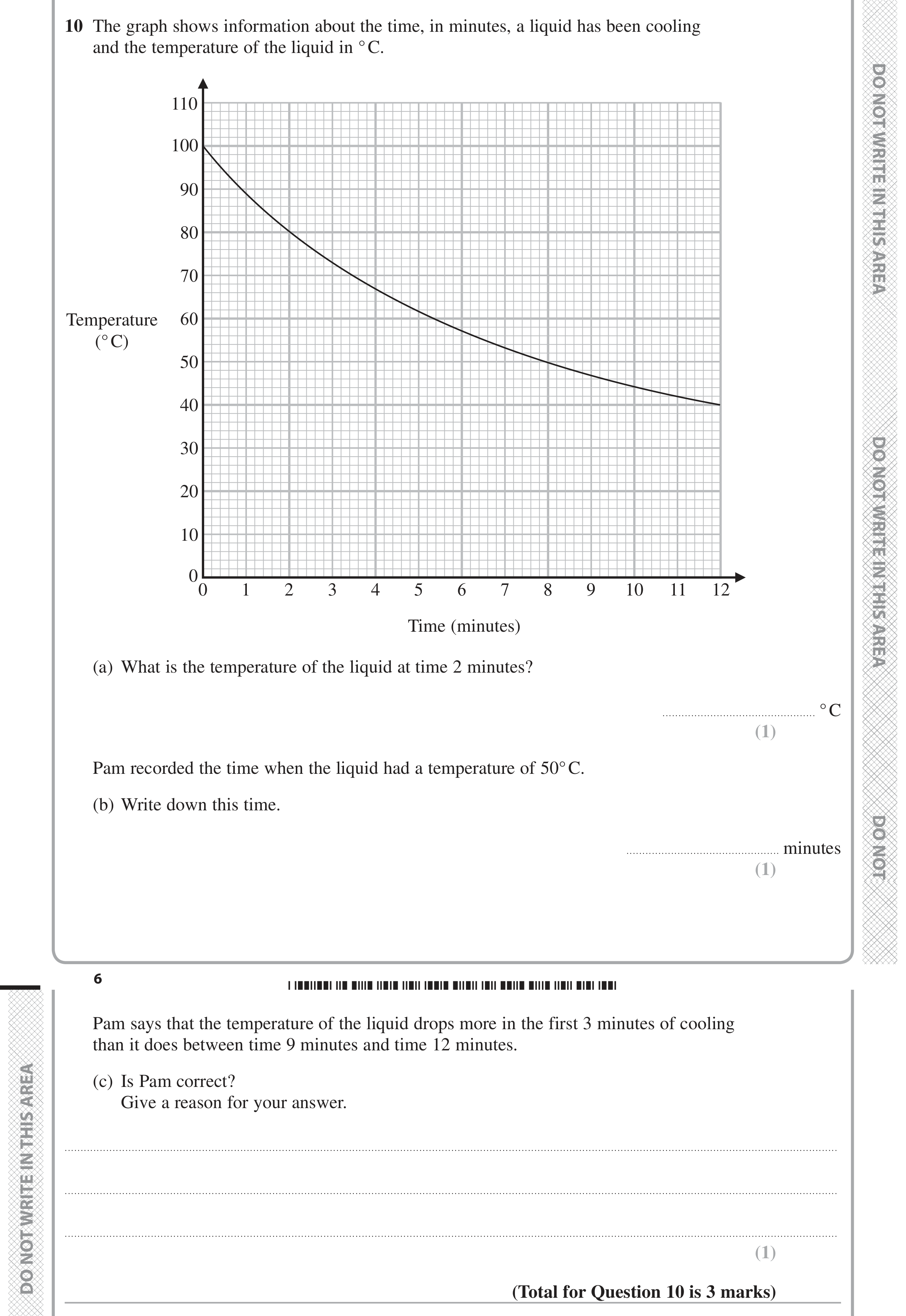 Question 10 — Interpreting Graphs — Edexcel GCSE June 2020