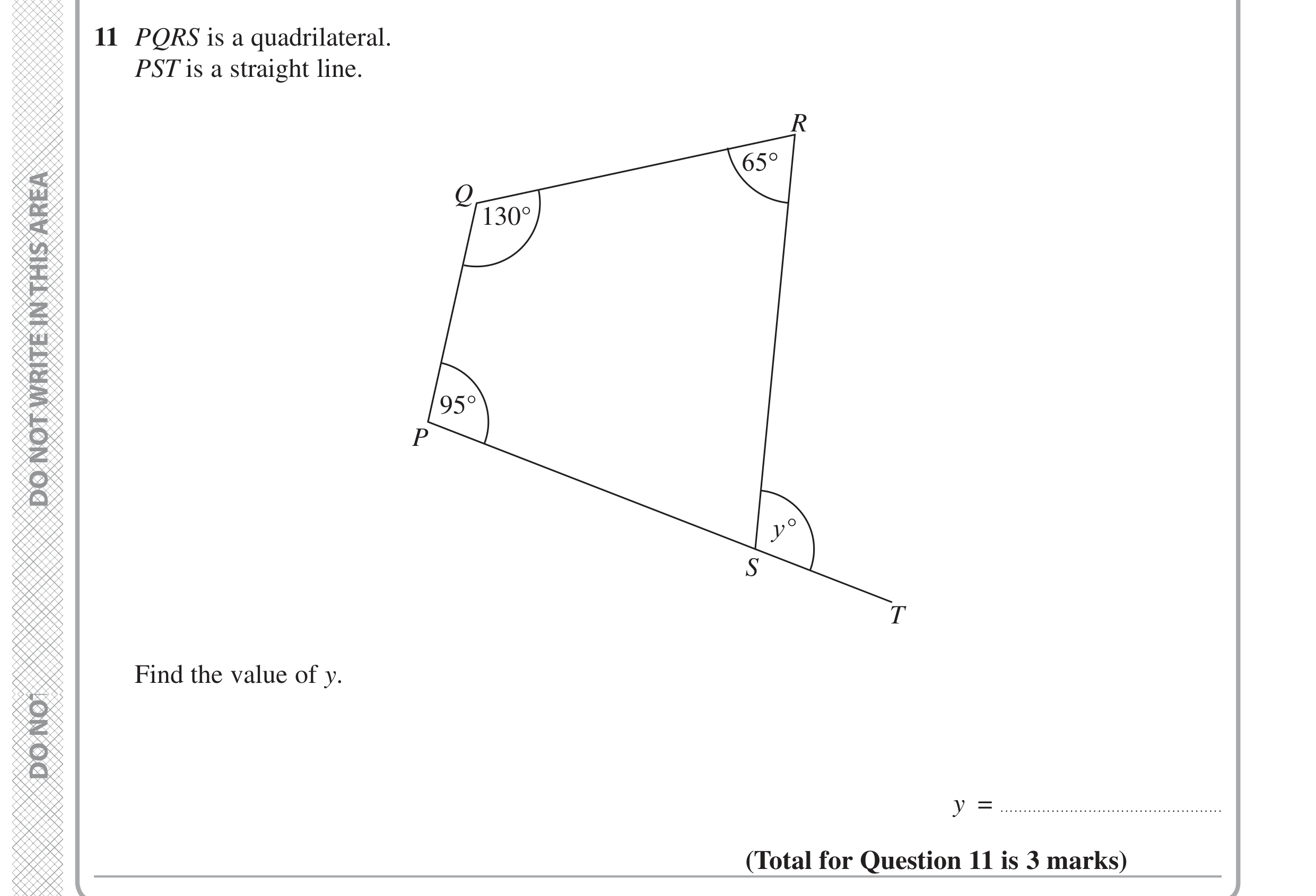 Question 11 — Angles — Edexcel GCSE June 2020