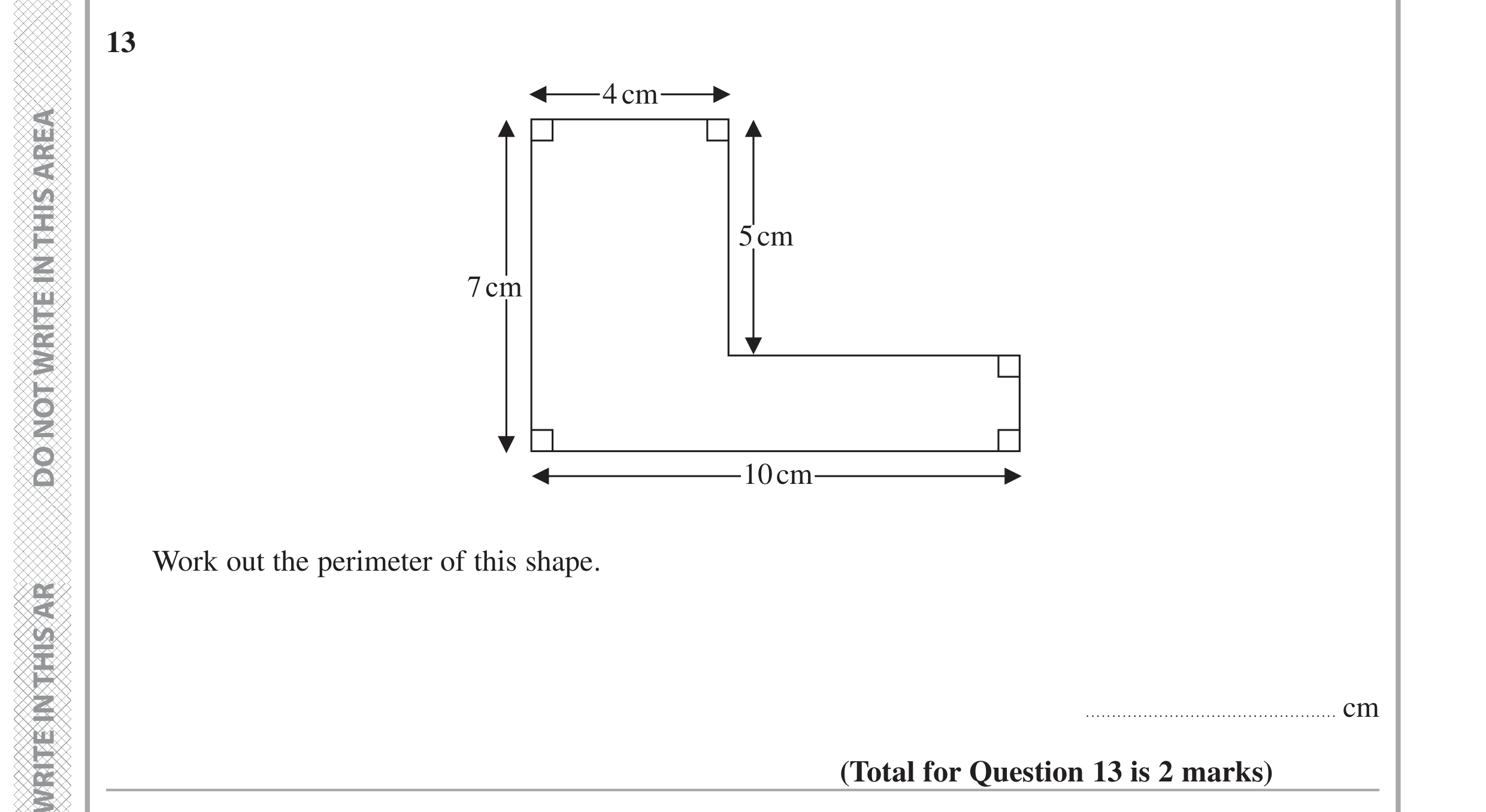Question 13 — Perimeter and Area — Edexcel GCSE June 2020