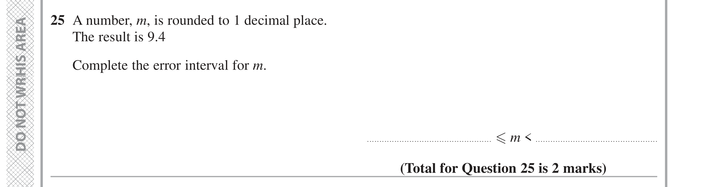 Question 25 — Rounding — Edexcel GCSE June 2020