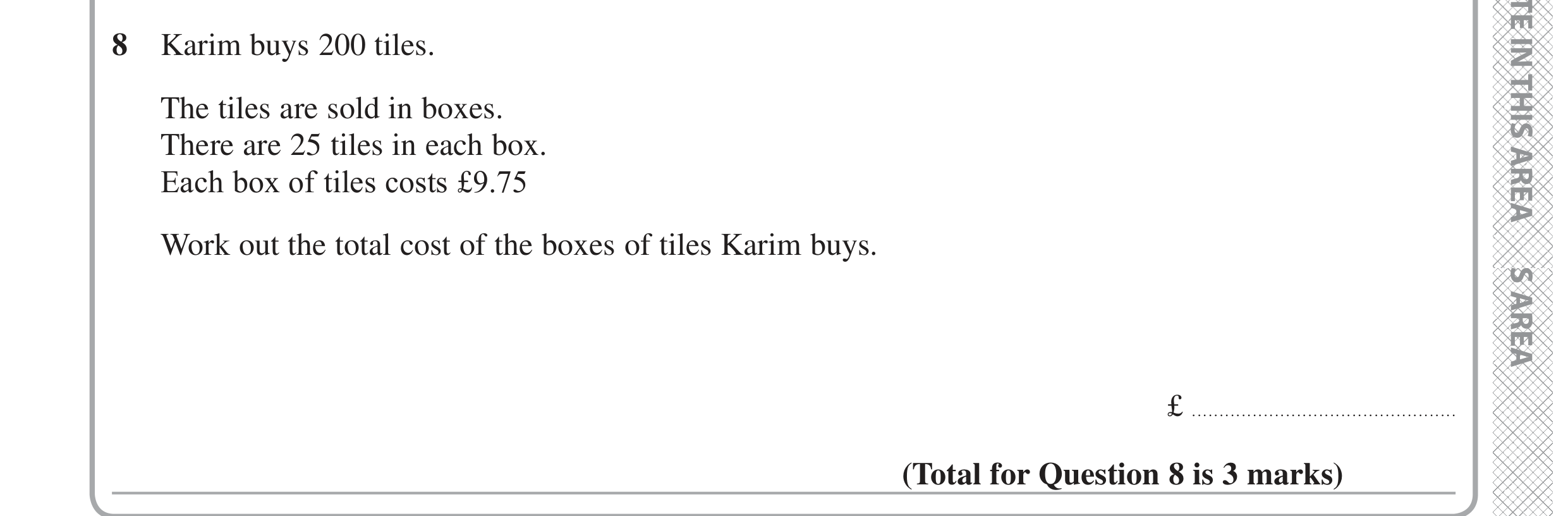 Question 8 — Money Problems — Edexcel GCSE June 2020