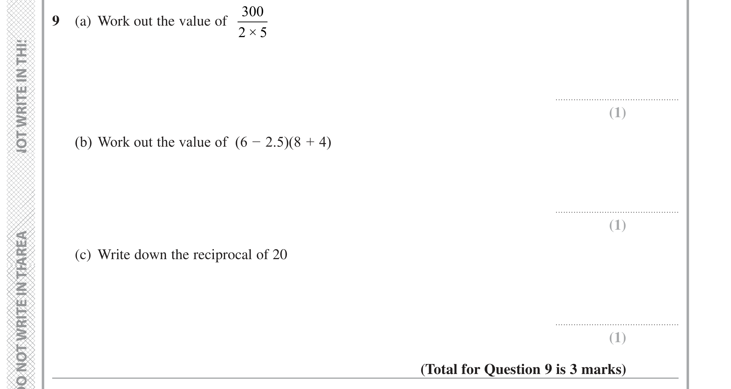 Question 9 — Calculator Questions — Edexcel GCSE June 2020