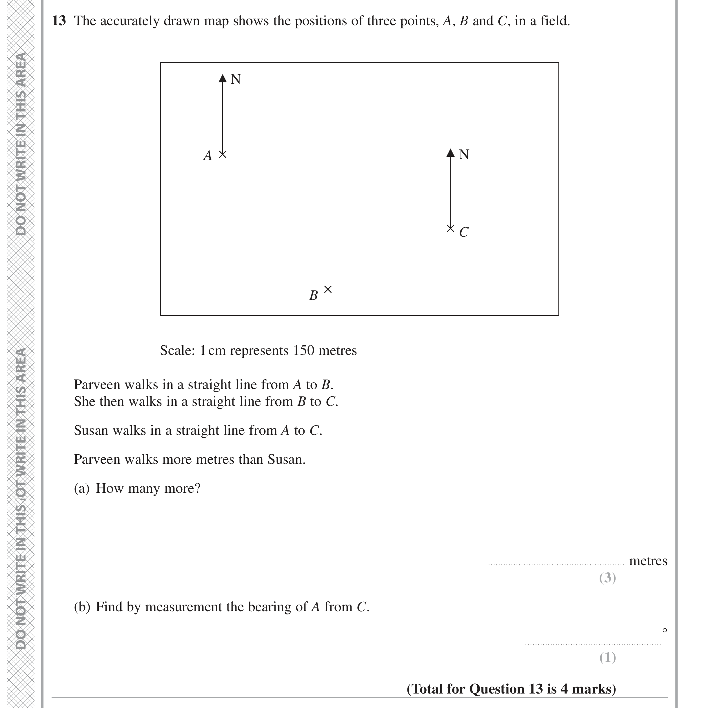 Question 13 — Maps, Measure — Edexcel GCSE June 2022