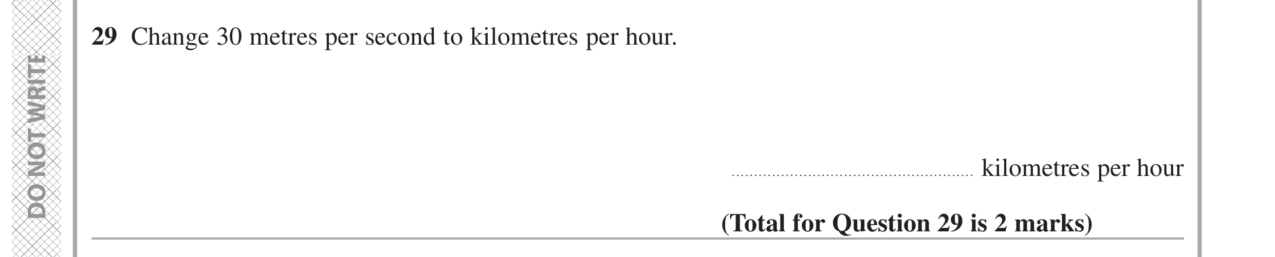 Question 29 — Unit Conversions — Edexcel GCSE June 2022