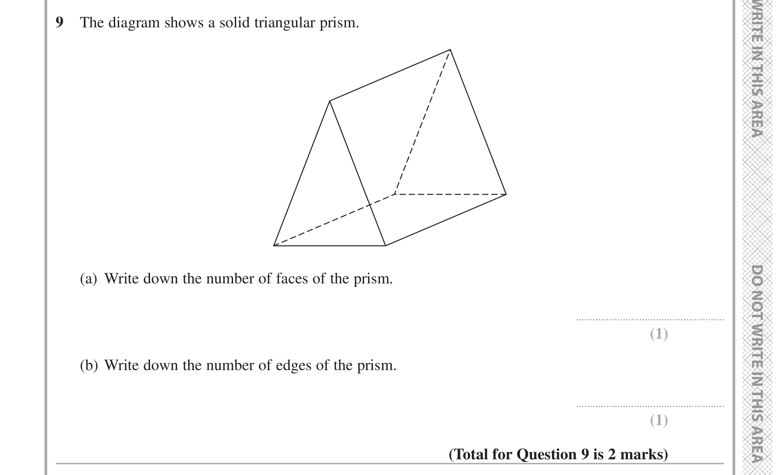 Question 9 — 3D Shapes and Volume — Edexcel GCSE June 2022