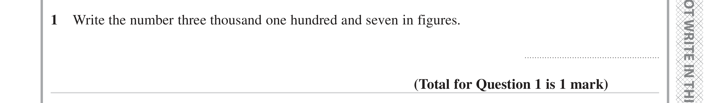 Question 1 — Writing Numbers as Words — Edexcel GCSE June 2023