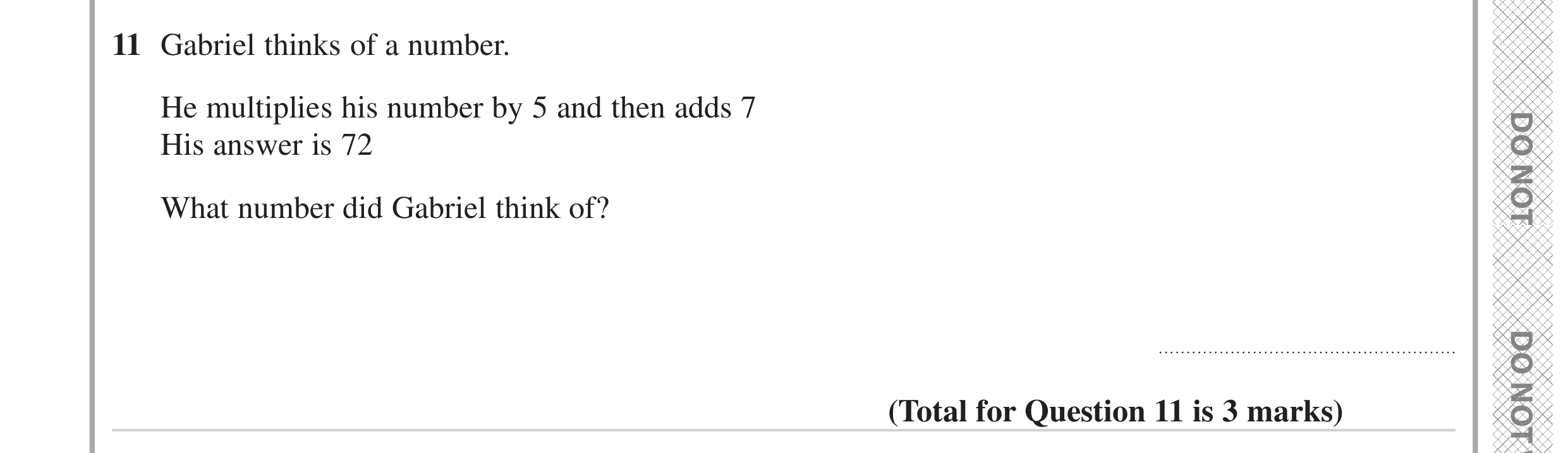 Question 11 — Stray — Edexcel GCSE June 2023