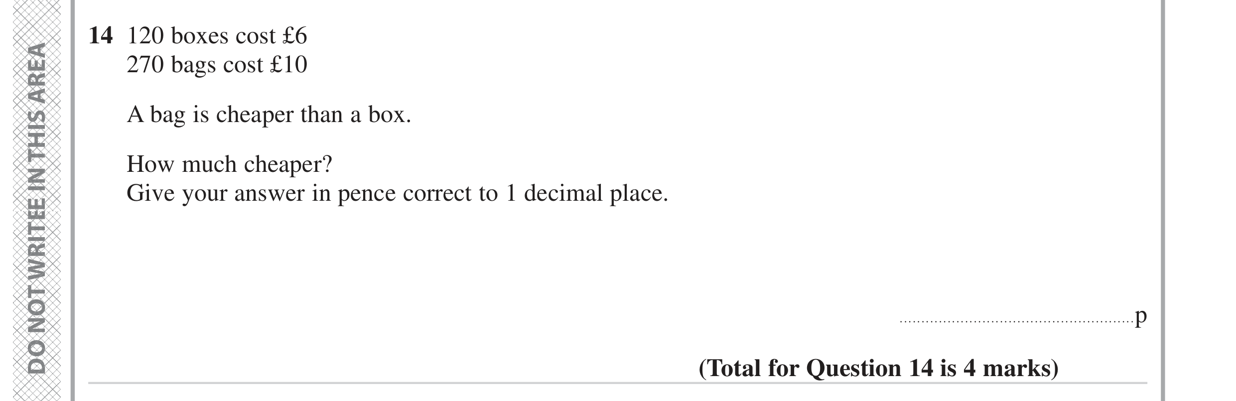 Question 14 — Money Problems — Edexcel GCSE June 2023
