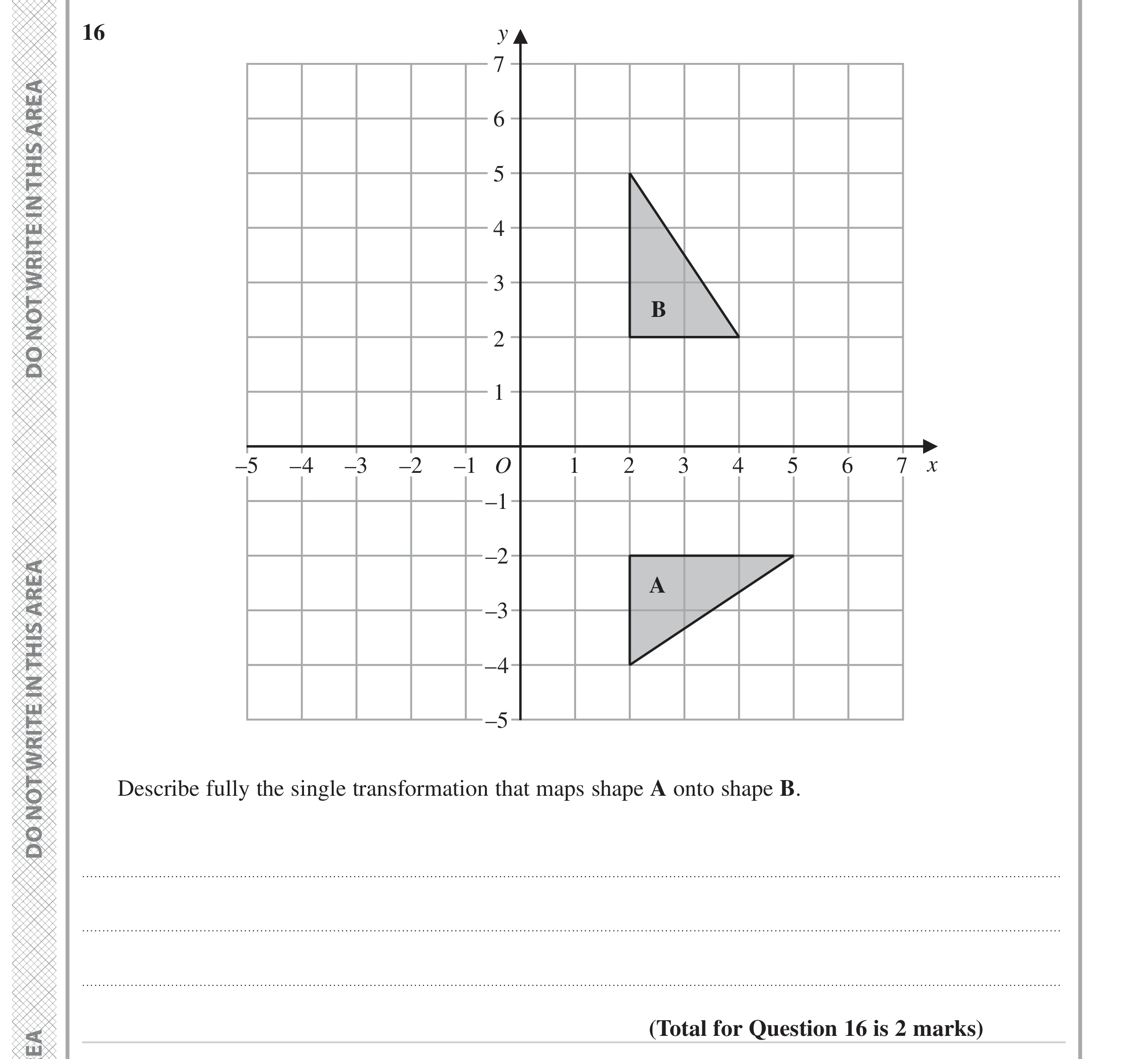 Question 16 — Rotations/Reflections/Translations/Enlargements — Edexcel GCSE June 2023