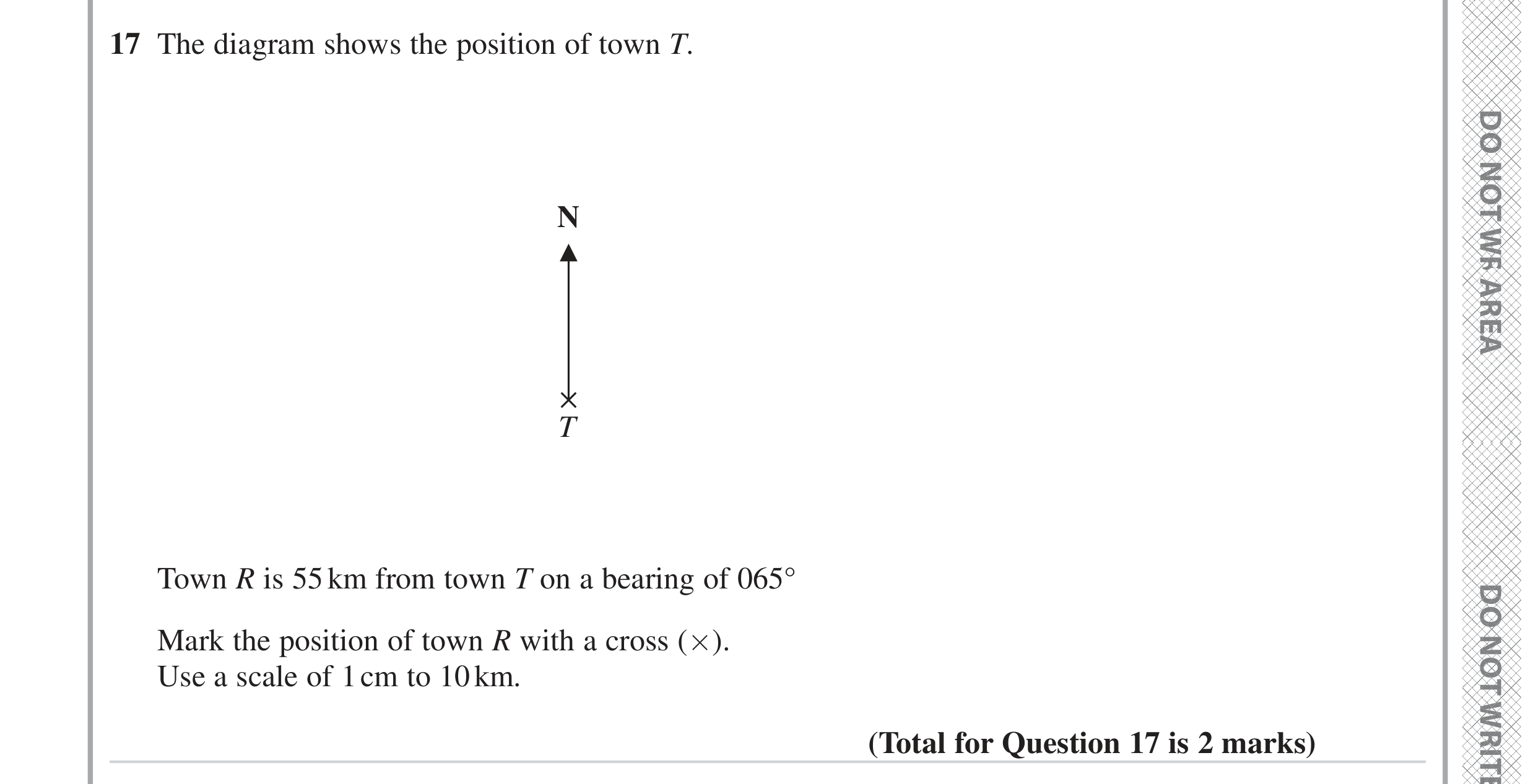 Question 17 — Maps, Bearings — Edexcel GCSE June 2023
