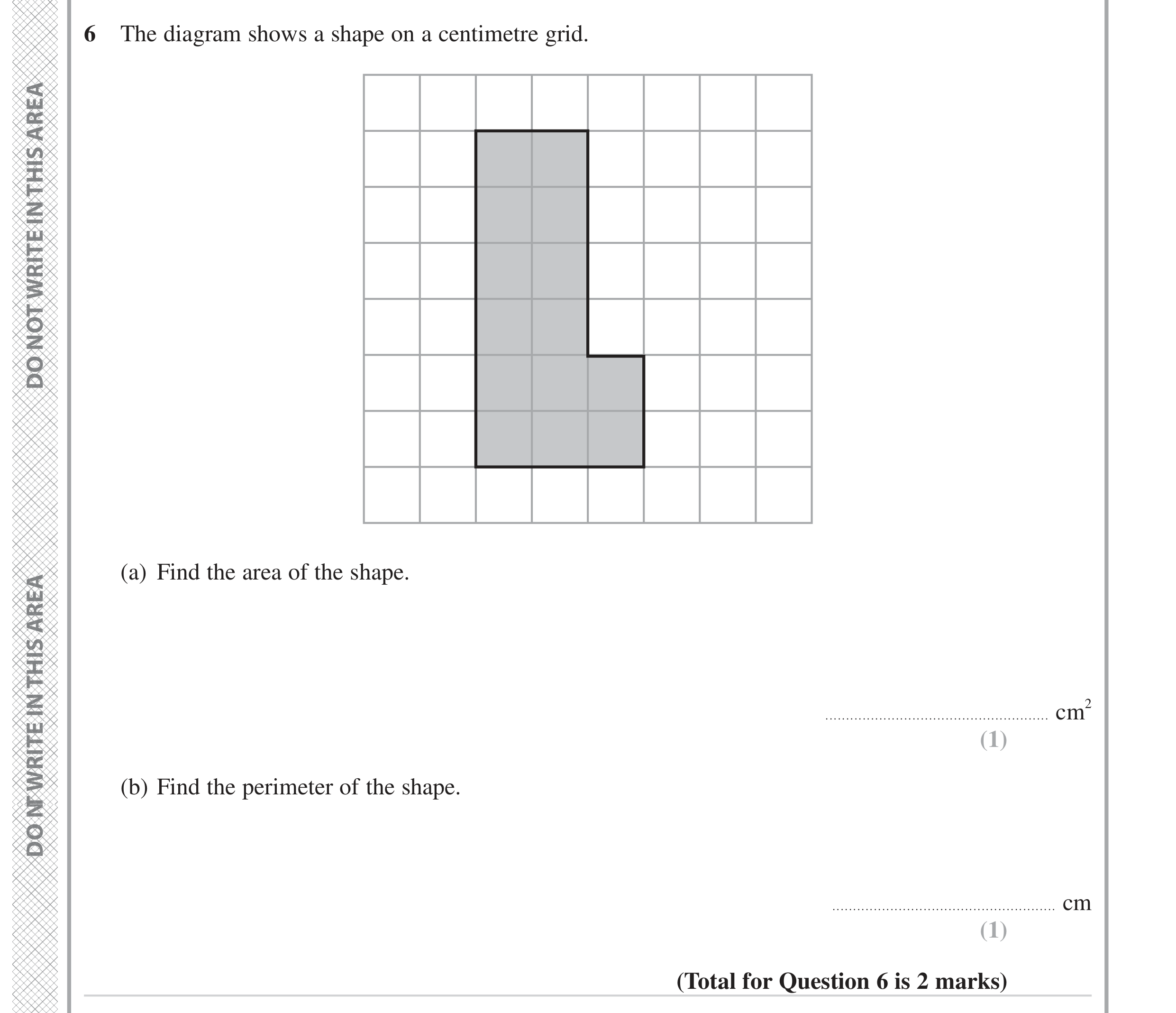 Question 6 — Perimeter and Area — Edexcel GCSE June 2023