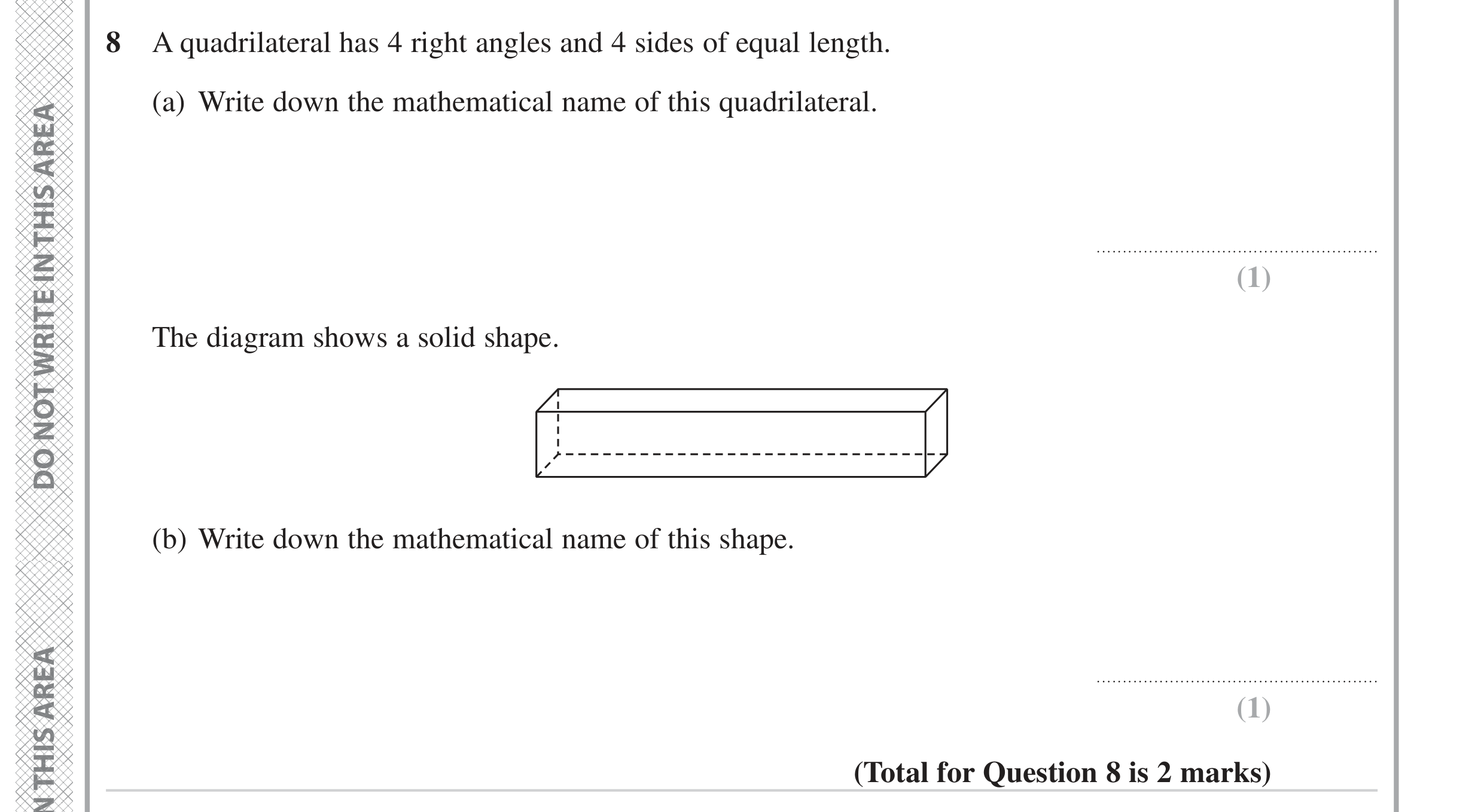 Question 8 — Polygons — Edexcel GCSE June 2023