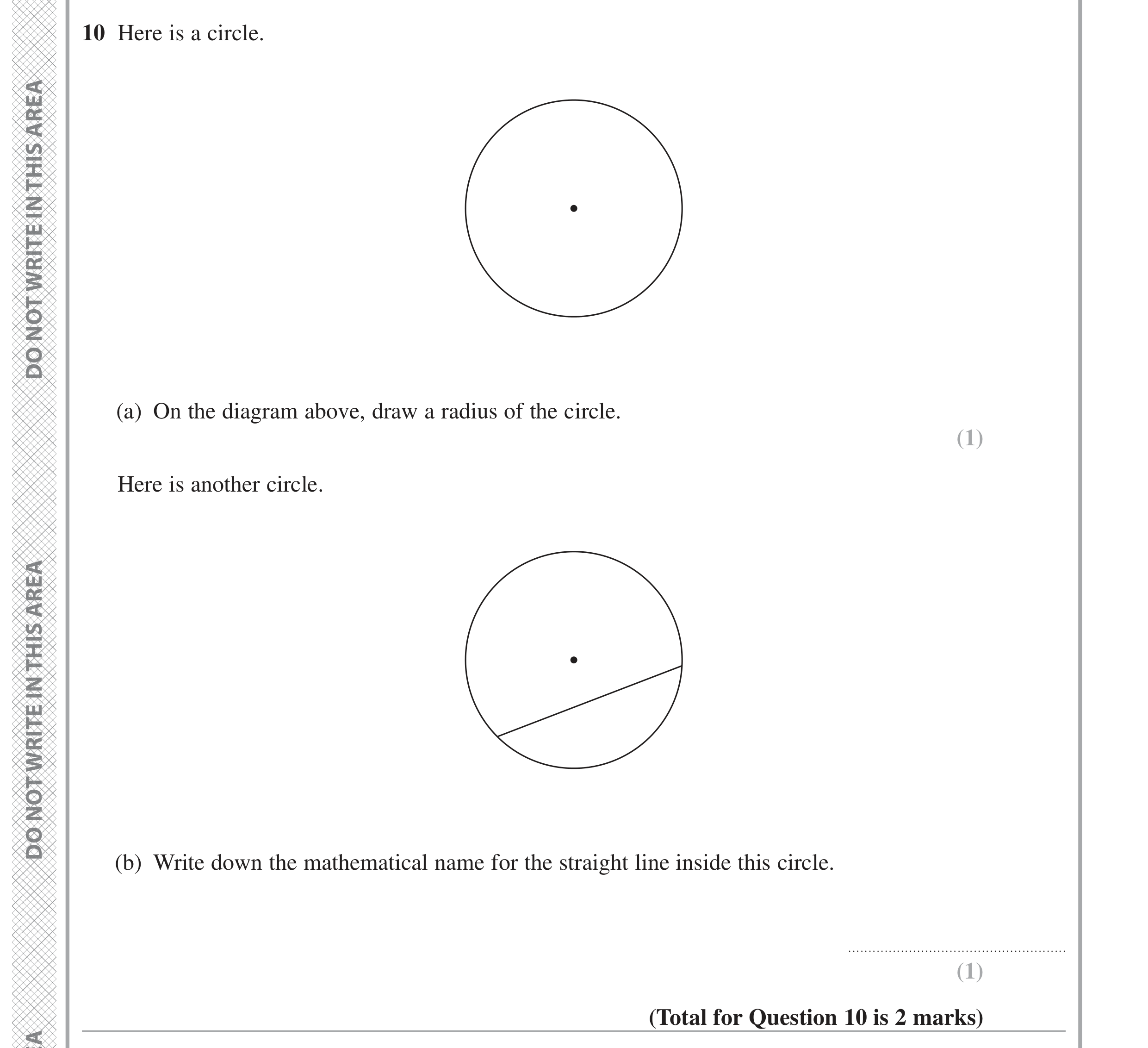 Question 10 — Circles — Edexcel GCSE June 2024