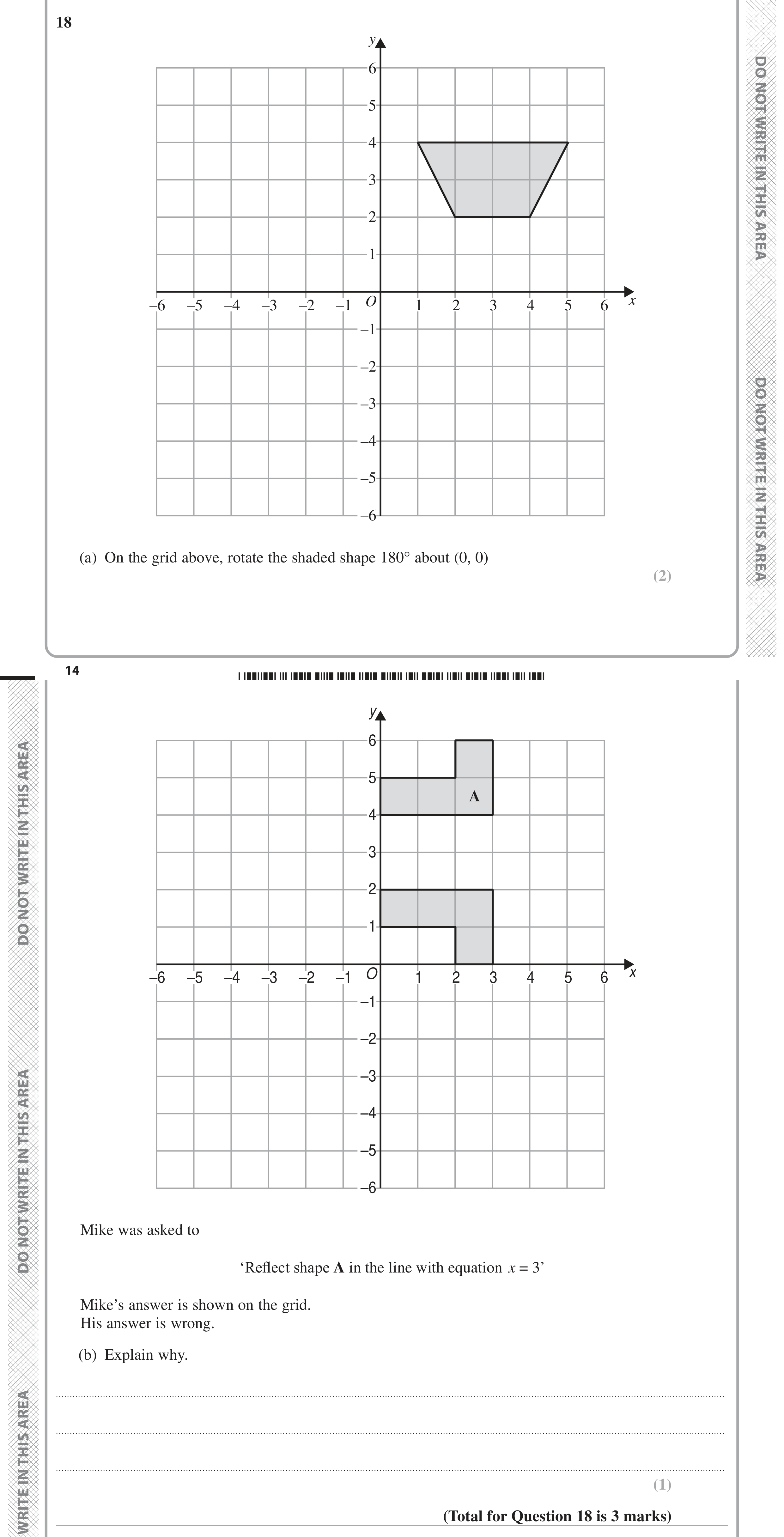 Question 18 — Rotations/Reflections/Translations/Enlargements — Edexcel GCSE June 2024