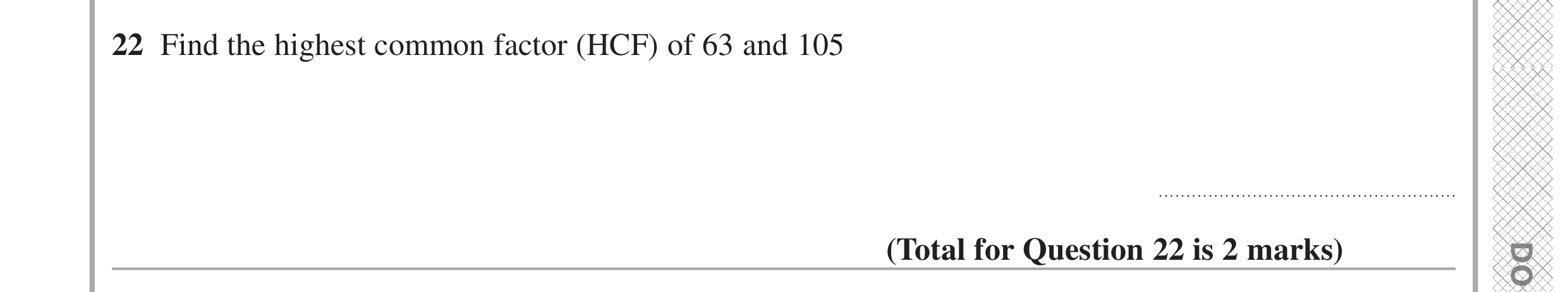 Question 22 — HCF and LCM — Edexcel GCSE June 2024
