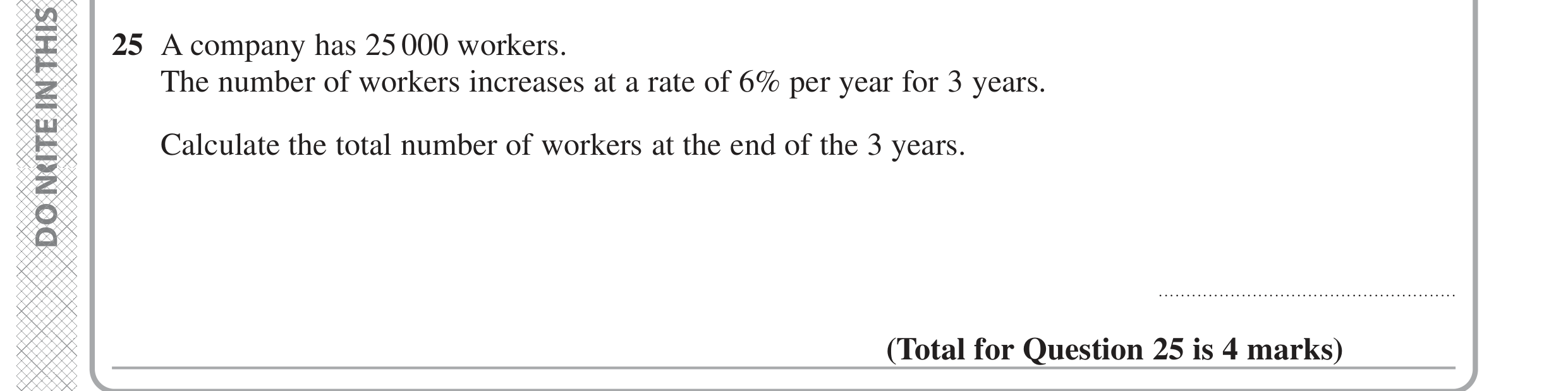 Question 25 — Compound Interest, Percentages — Edexcel GCSE June 2024