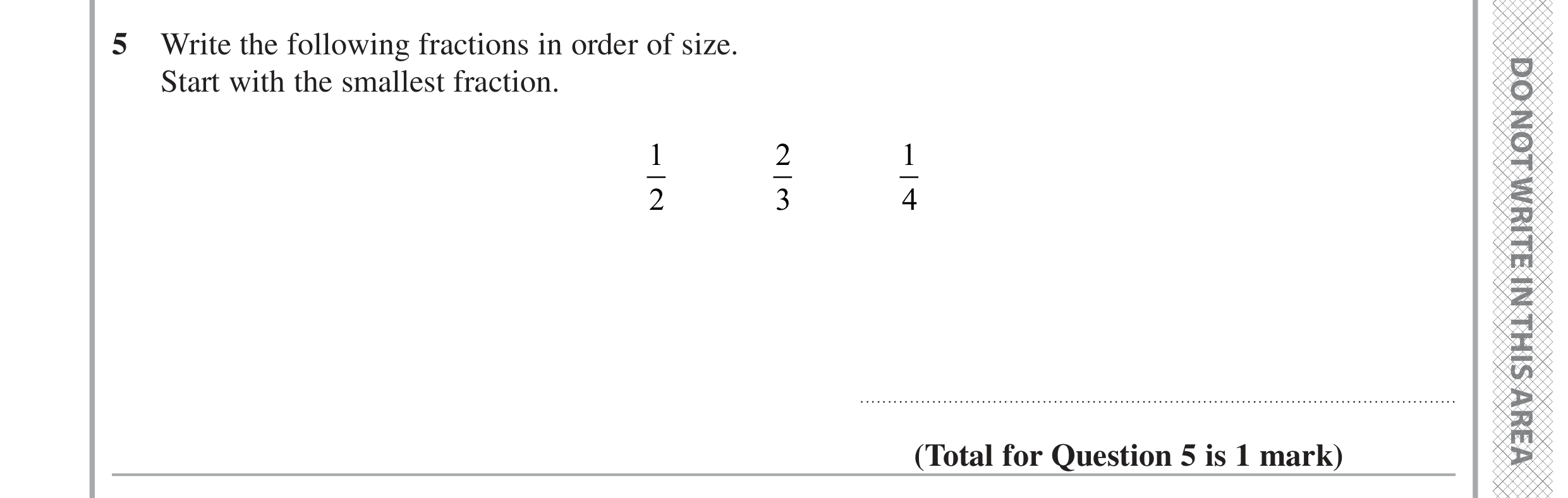 Question 5 — Fractions — Edexcel GCSE June 2024