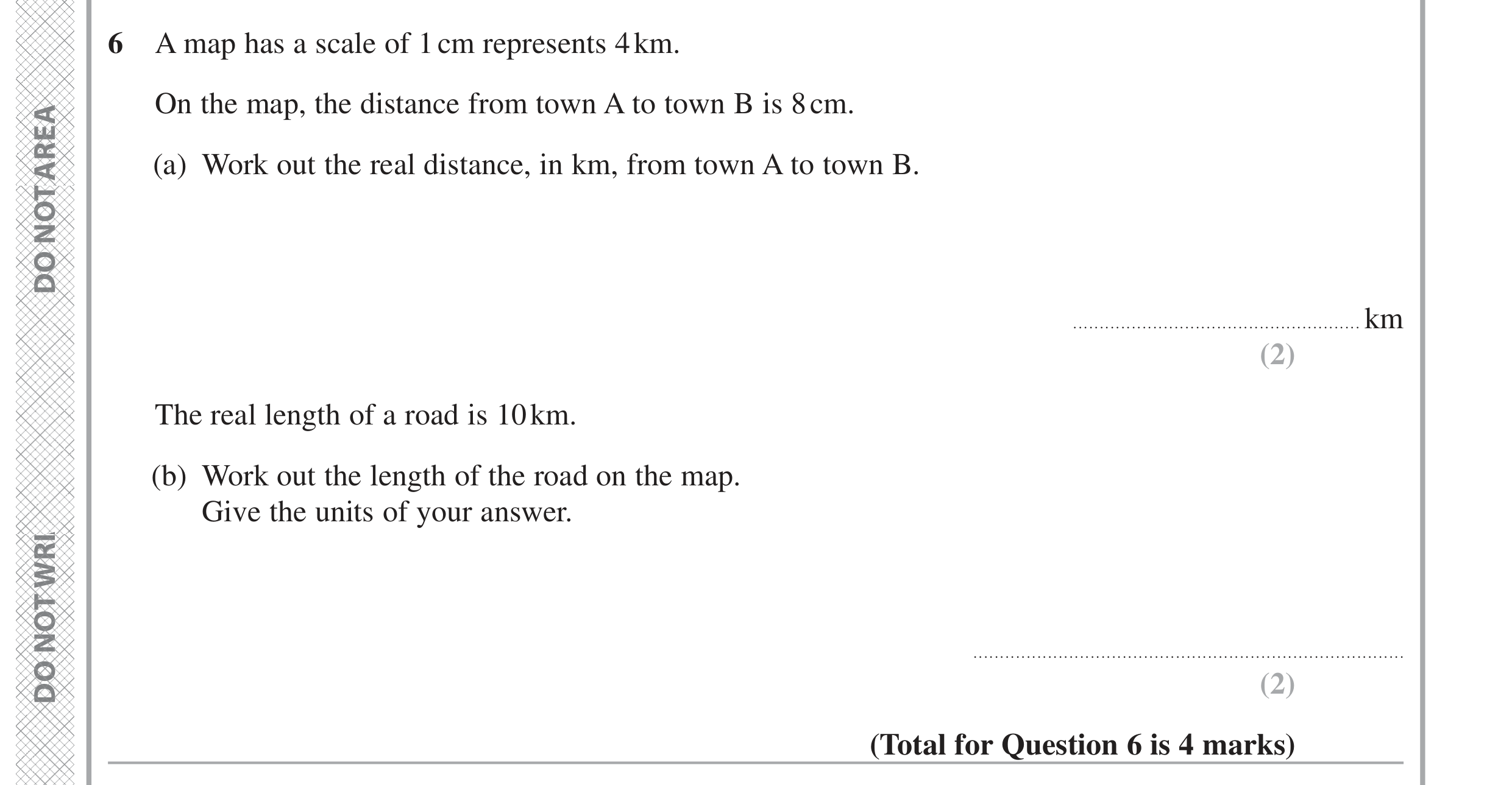 Question 6 — Maps — Edexcel GCSE June 2024