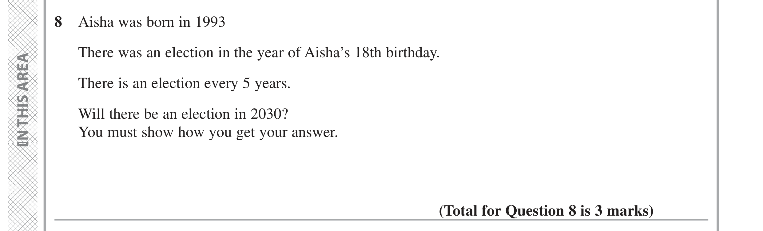 Question 8 — Stray — Edexcel GCSE June 2024