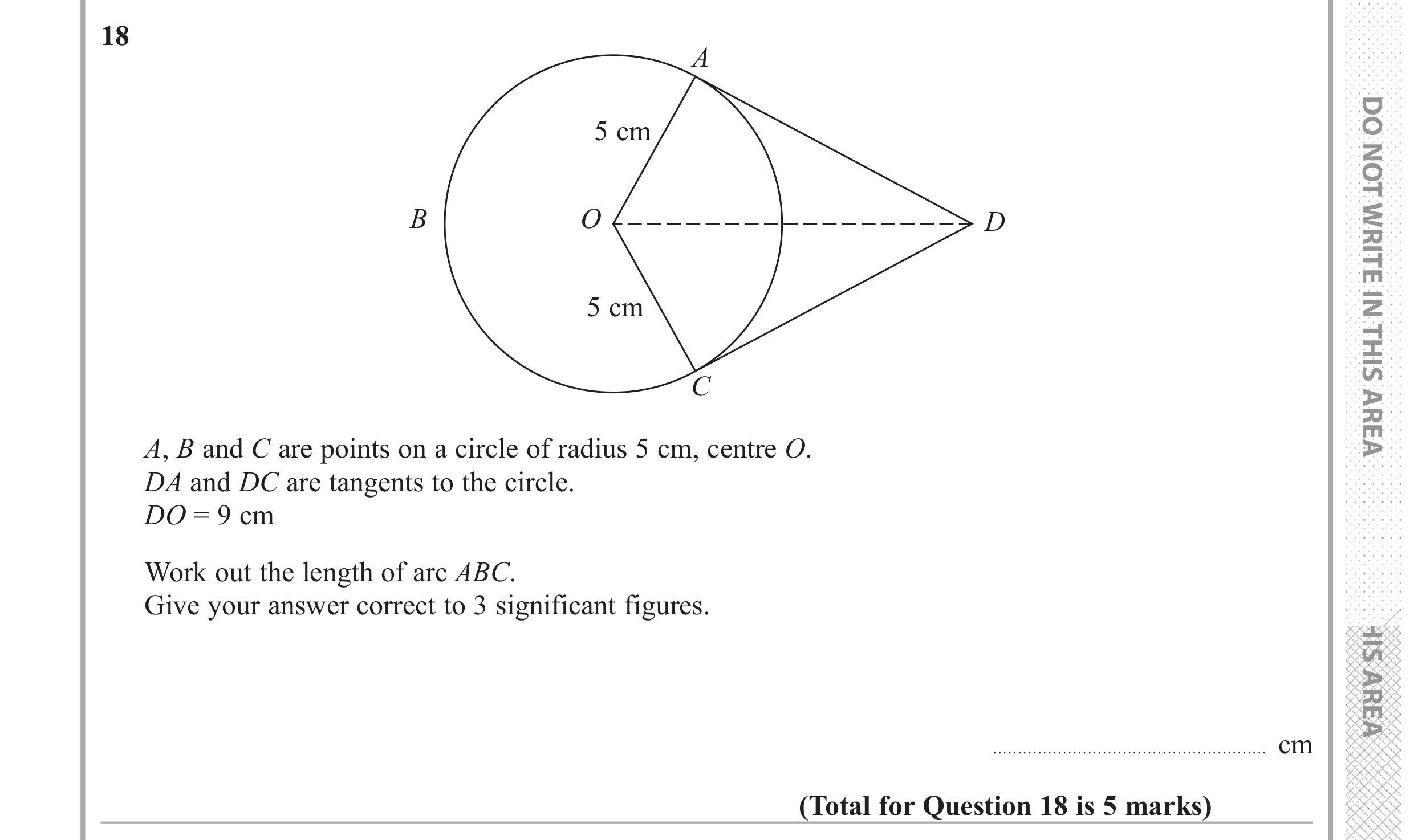 Question 18 — Circle Theorems, Pythagoras, Stray — Edexcel GCSE June 2017