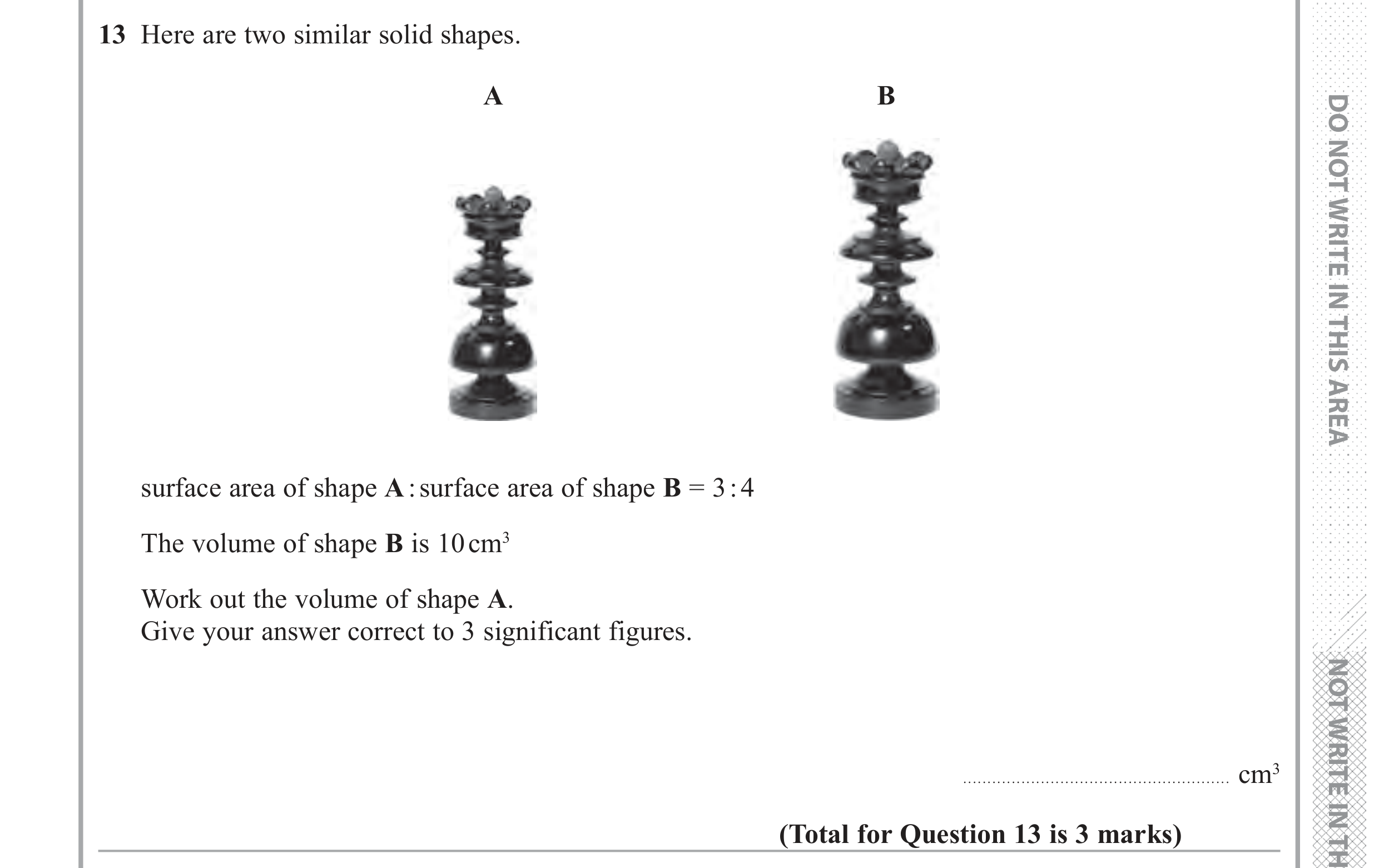 Question 13 — Congruence and Similarity, Ratios — Edexcel GCSE June 2018