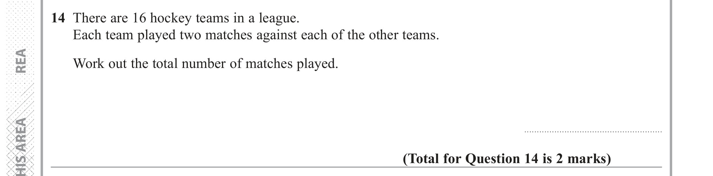 Question 14 — Probability, Combinations — Edexcel GCSE June 2018