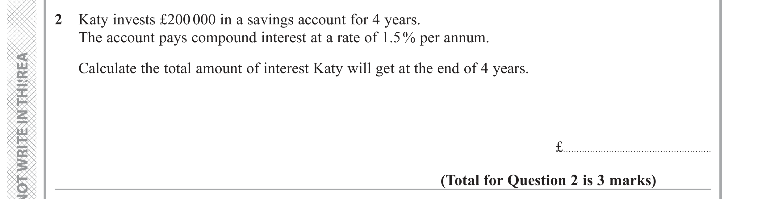 Question 2 — Compound Interest — Edexcel GCSE June 2019
