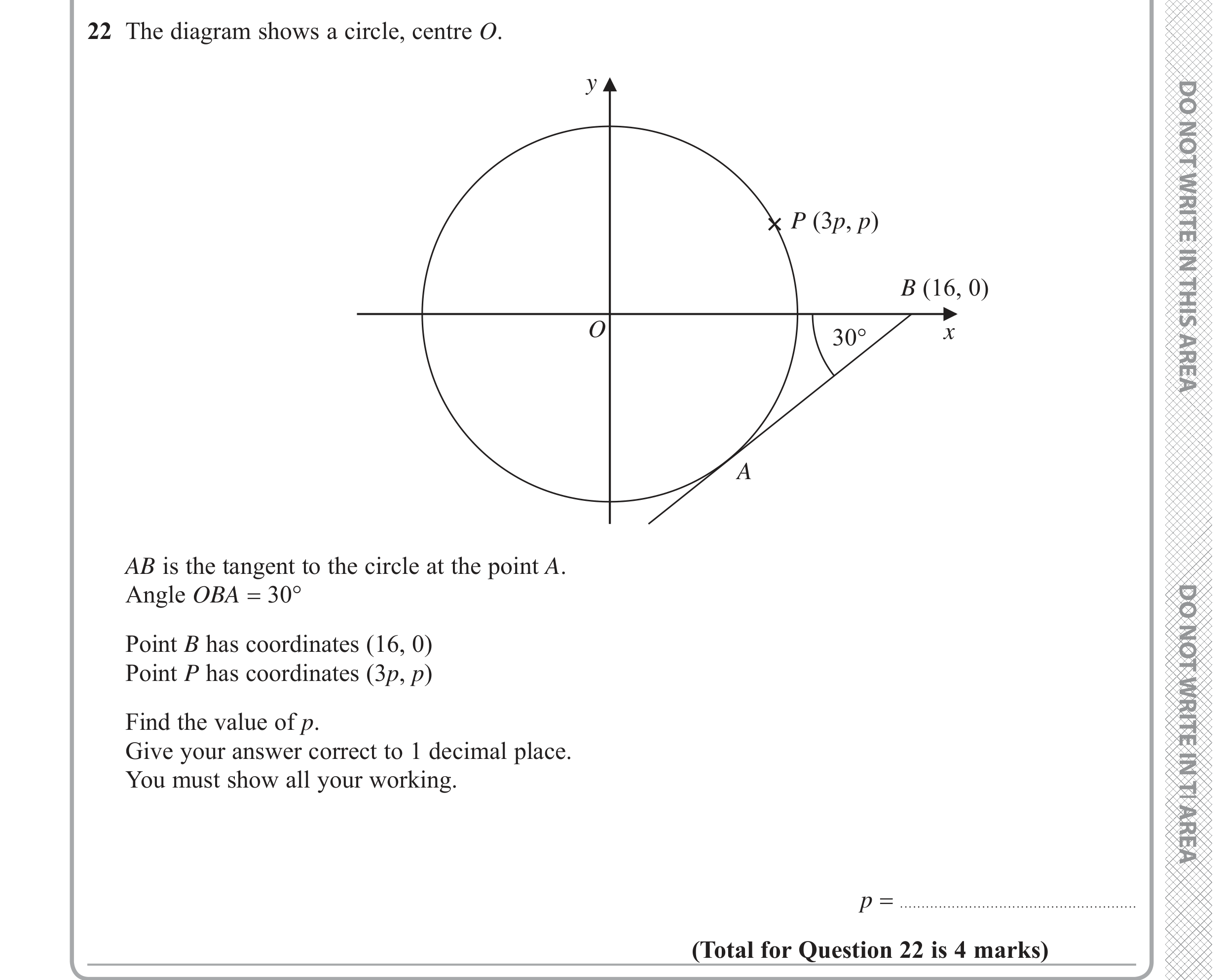 Question 22 — Stray — Edexcel GCSE June 2019