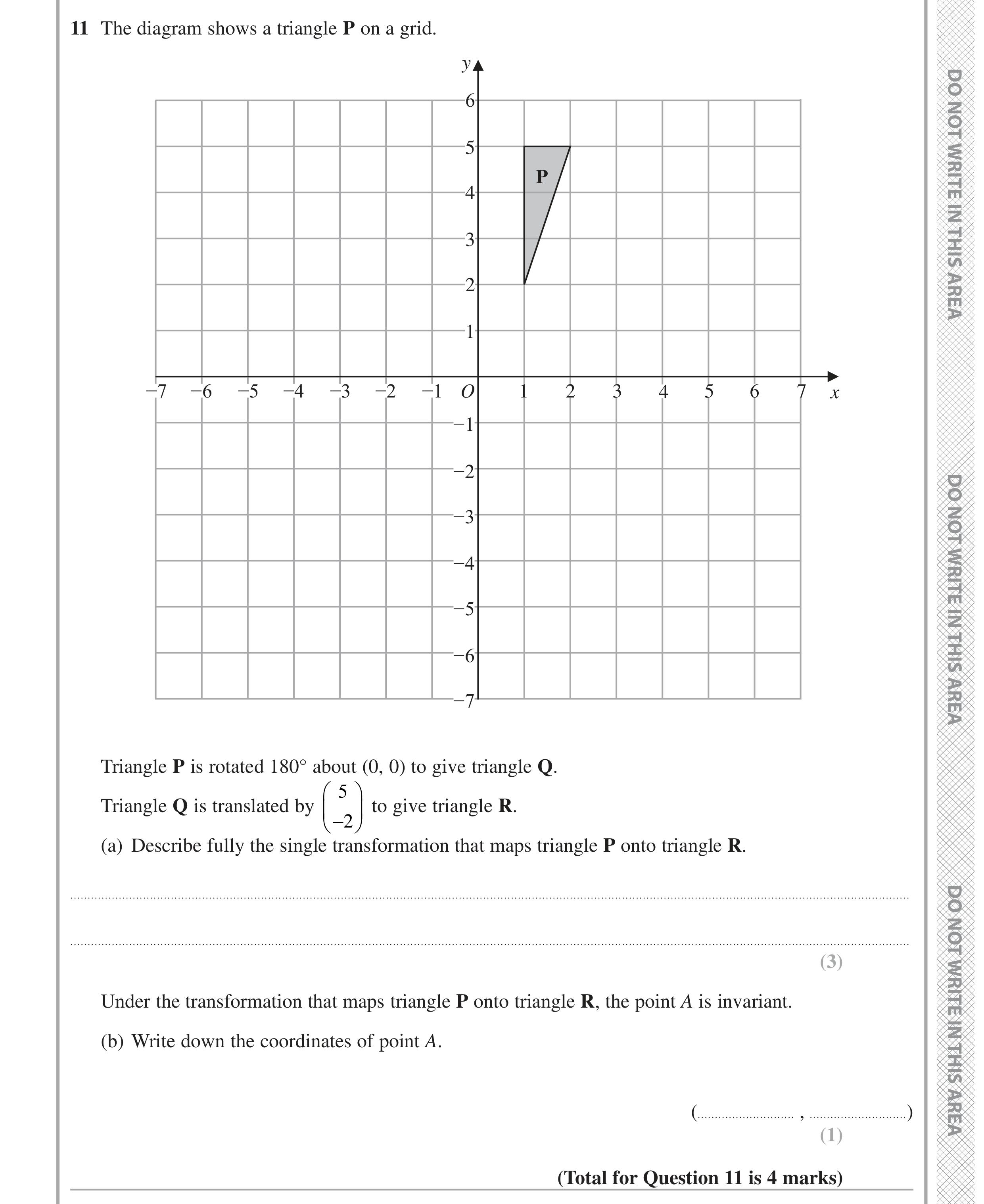 Question 11 — Rotations/Reflections/Translations/Enlargements — Edexcel GCSE June 2020