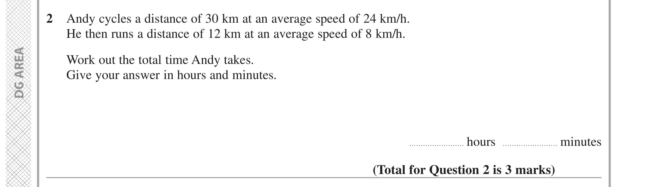 Question 2 — Speed/Distance/Time/Density/Pressure — Edexcel GCSE June 2020