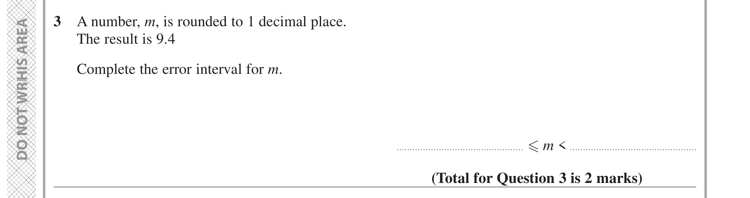 Question 3 — Rounding — Edexcel GCSE June 2020