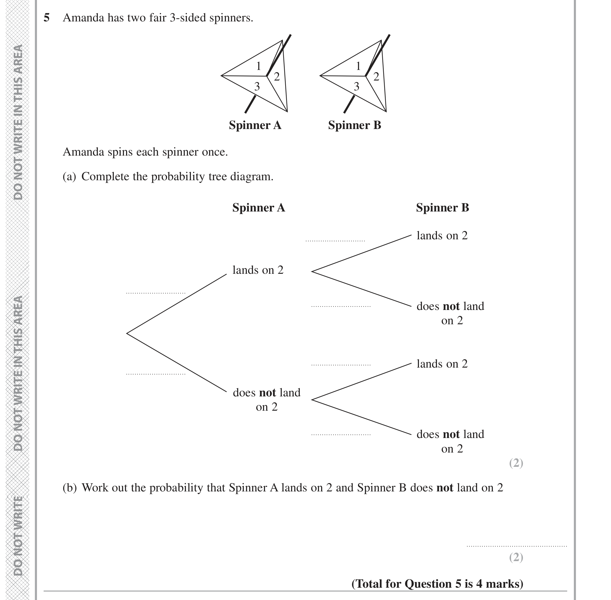Question 5 — Probability — Edexcel GCSE June 2020