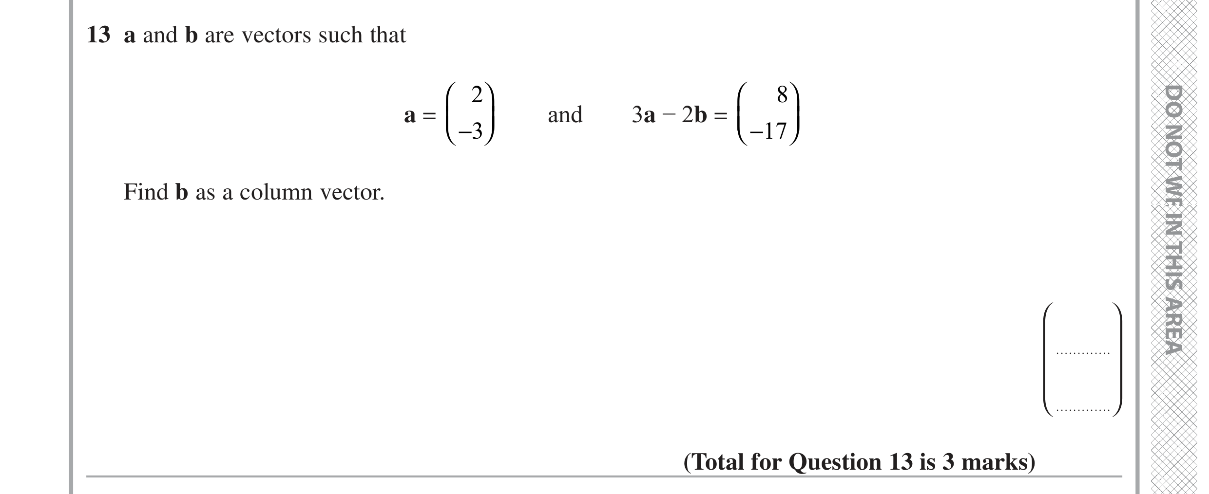 Question 13 — Vectors — Edexcel GCSE June 2022