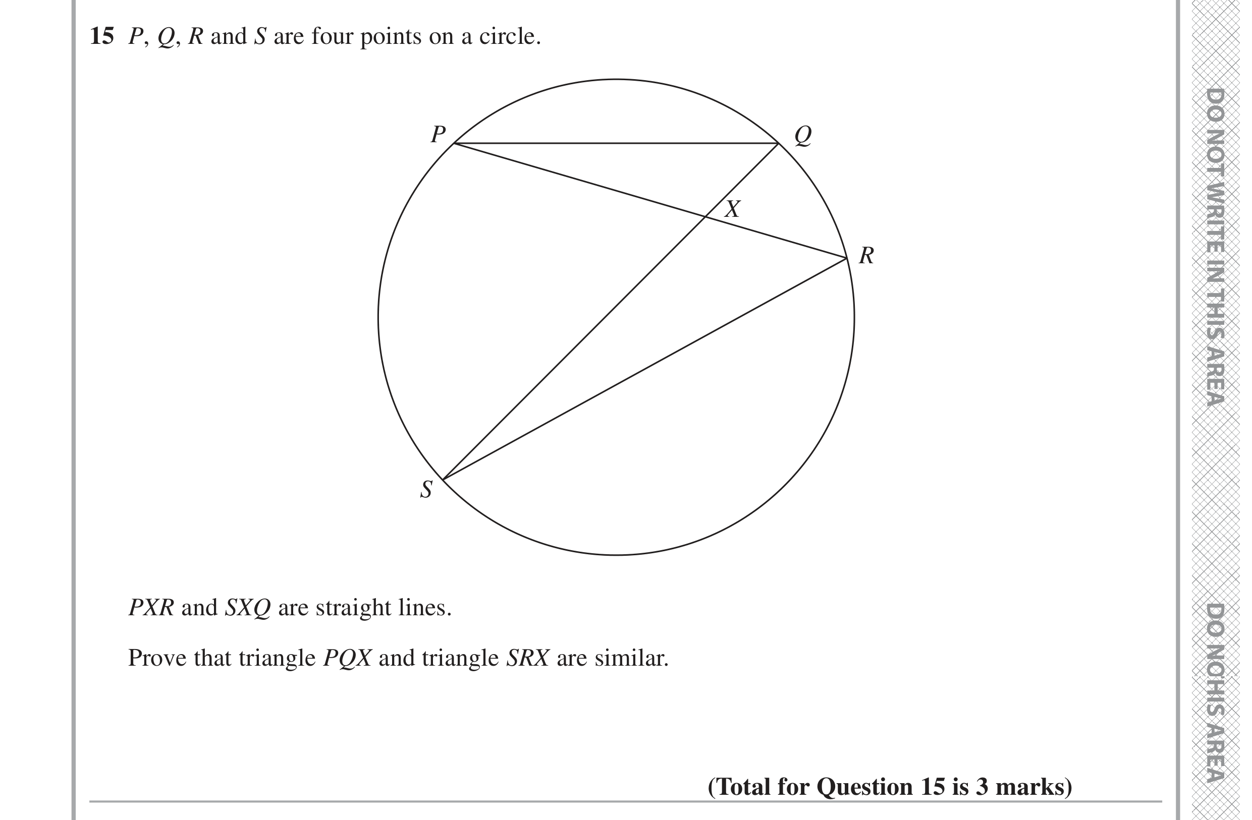 Question 15 — Circle Theorems — Edexcel GCSE June 2022