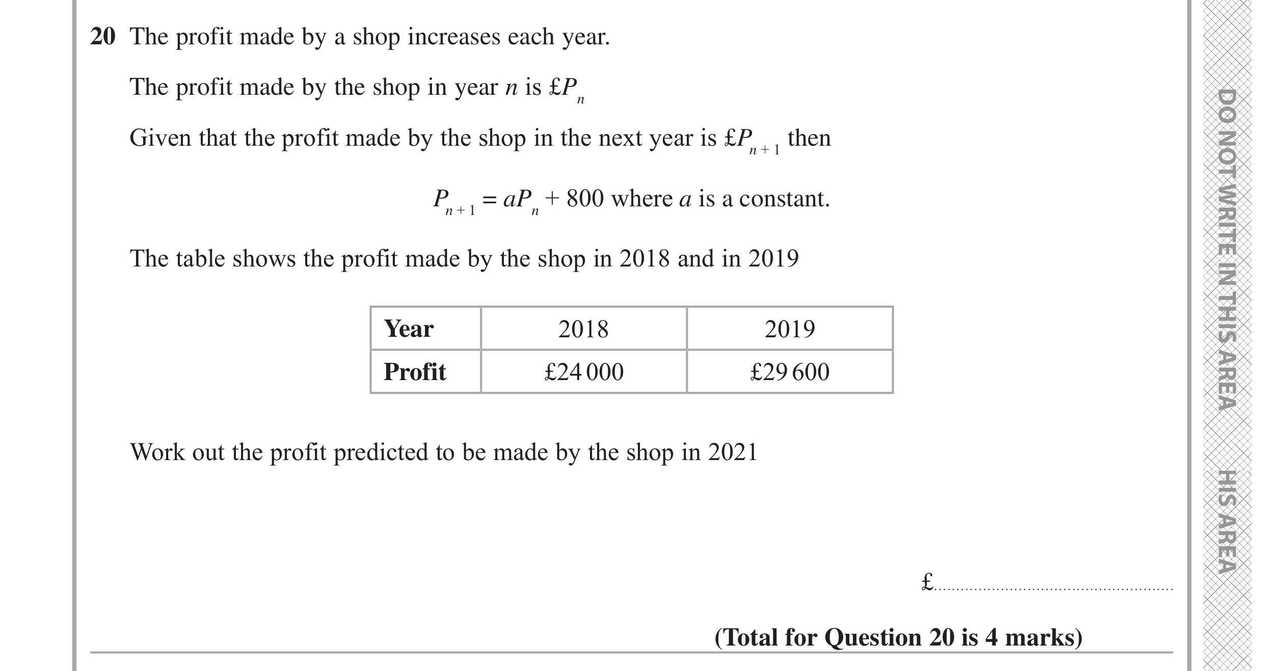 Question 20 — Recurrence Relations — Edexcel GCSE June 2022