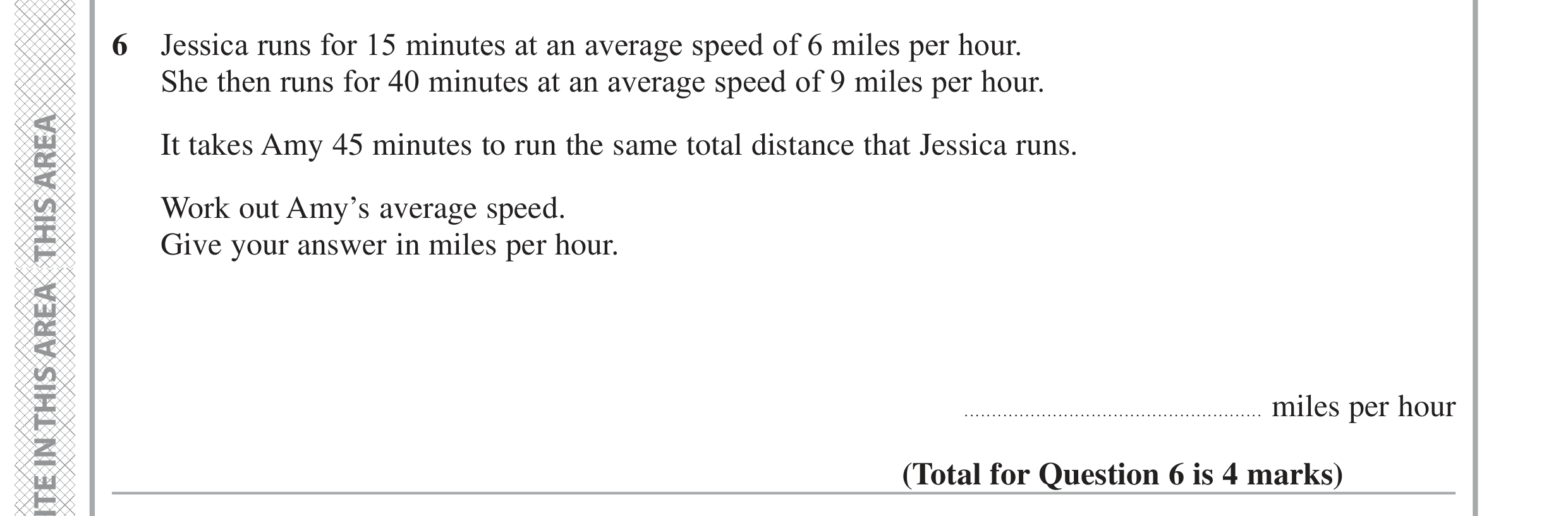 Question 6 — Speed/Distance/Time/Density/Pressure — Edexcel GCSE June 2022