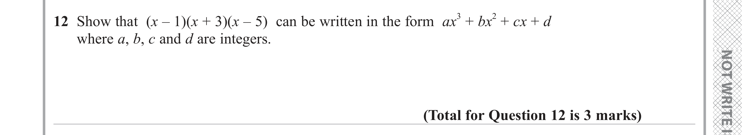 Question 12 — Algebra (Expand/Simplify/Factorise) — Edexcel GCSE June 2023