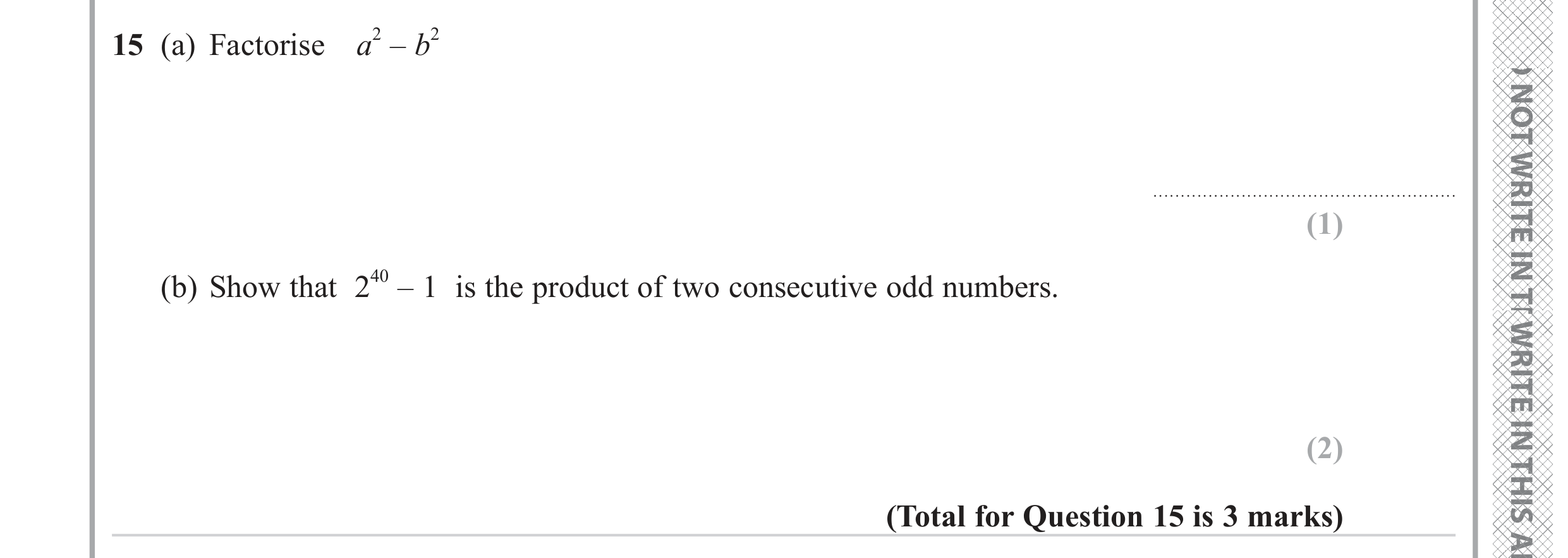 Question 15 — Algebra (Expand/Simplify/Factorise), Proofs — Edexcel GCSE June 2023