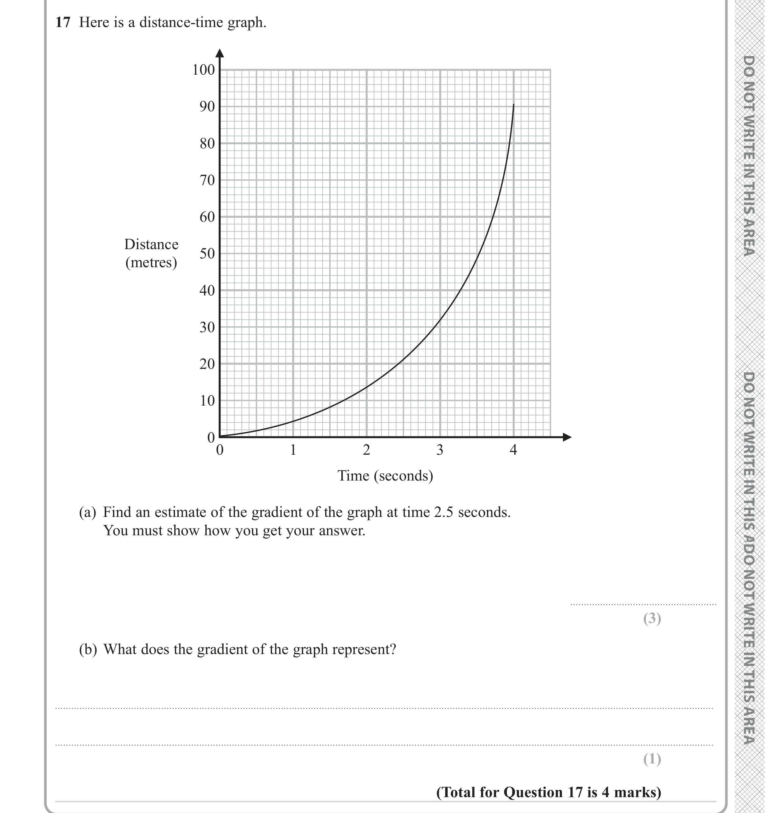 Question 17 — Distance Time Graph, Graphs — Edexcel GCSE June 2023