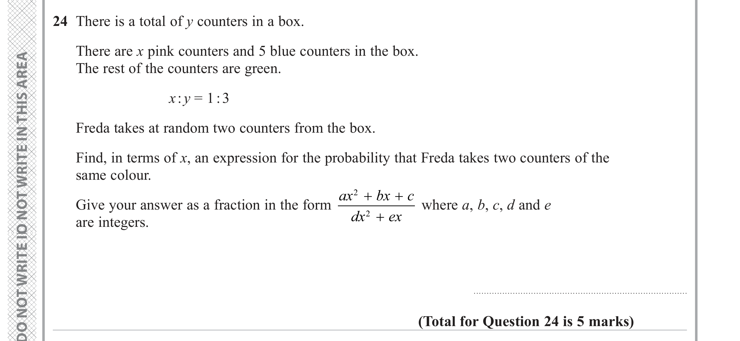 Question 24 — Probability — Edexcel GCSE June 2023
