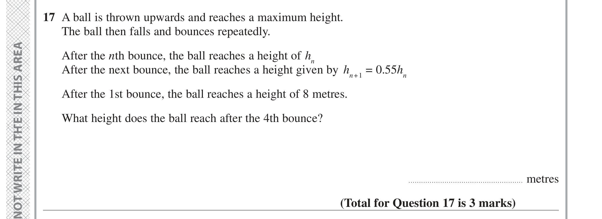 Question 17 — Recurrence Relations — Edexcel GCSE June 2024