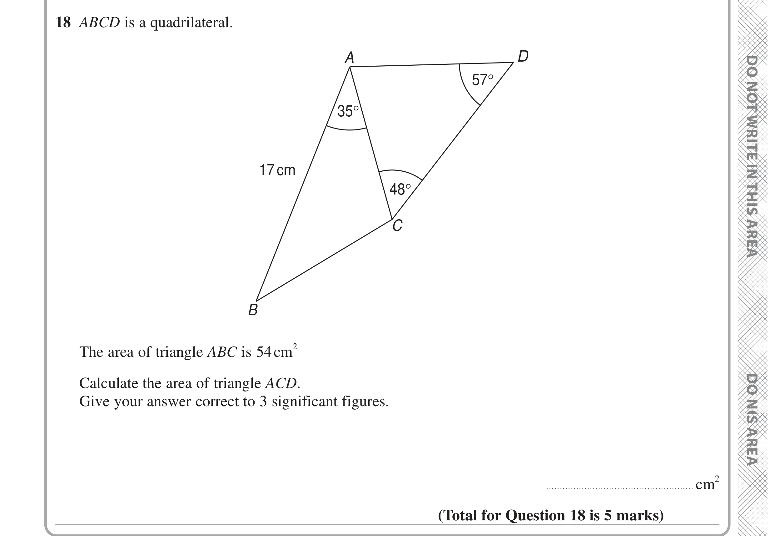 Question 18 — Sine/Cosine Rule — Edexcel GCSE June 2024