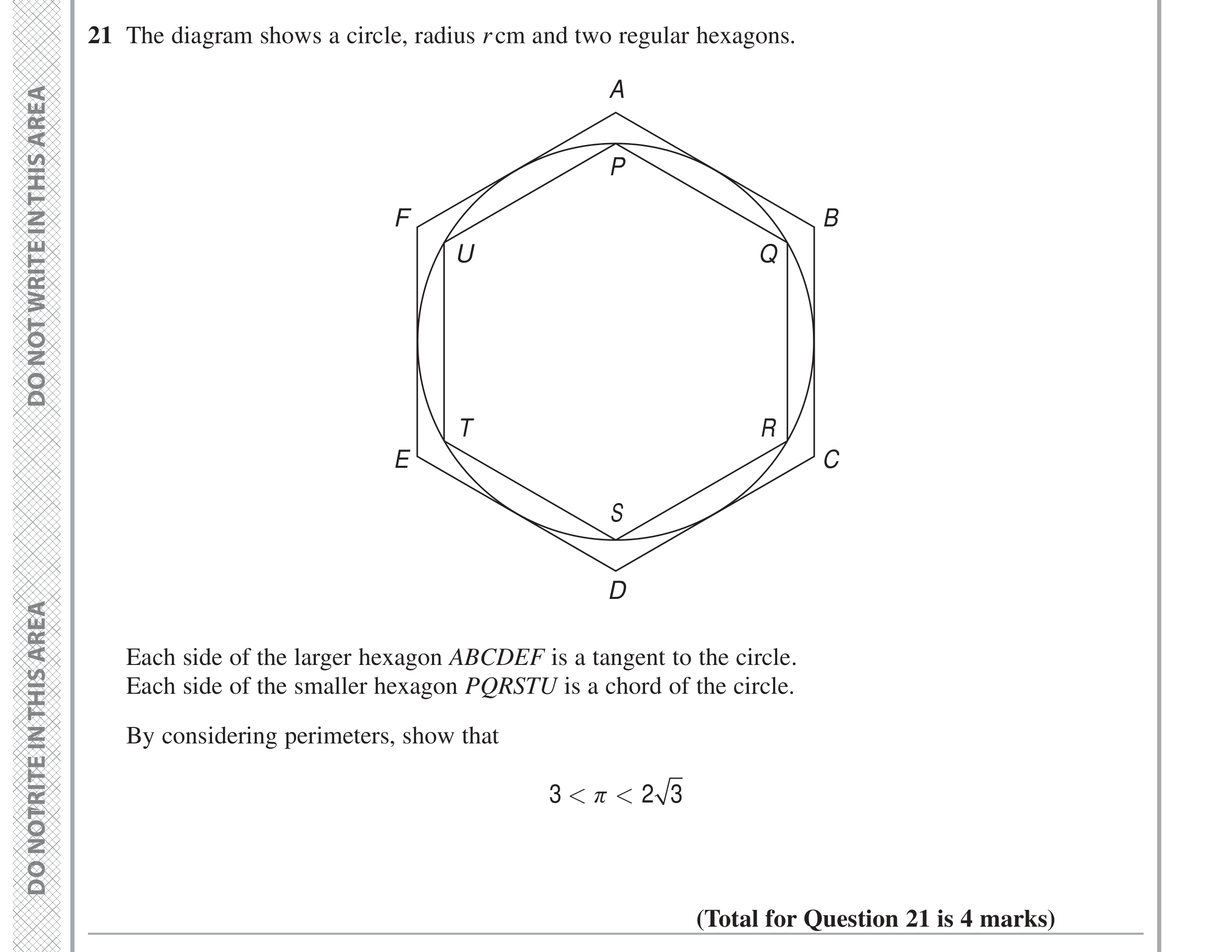 Question 21 — Perimeter and Area, Angles, Trigonometry, Inequalities — Edexcel GCSE June 2024