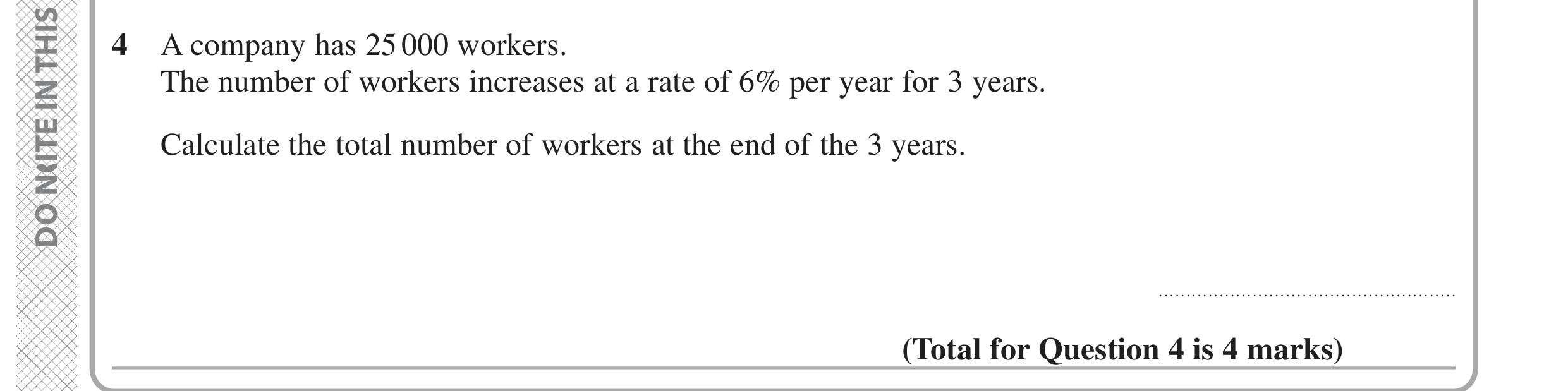 Question 4 — Percentages — Edexcel GCSE June 2024
