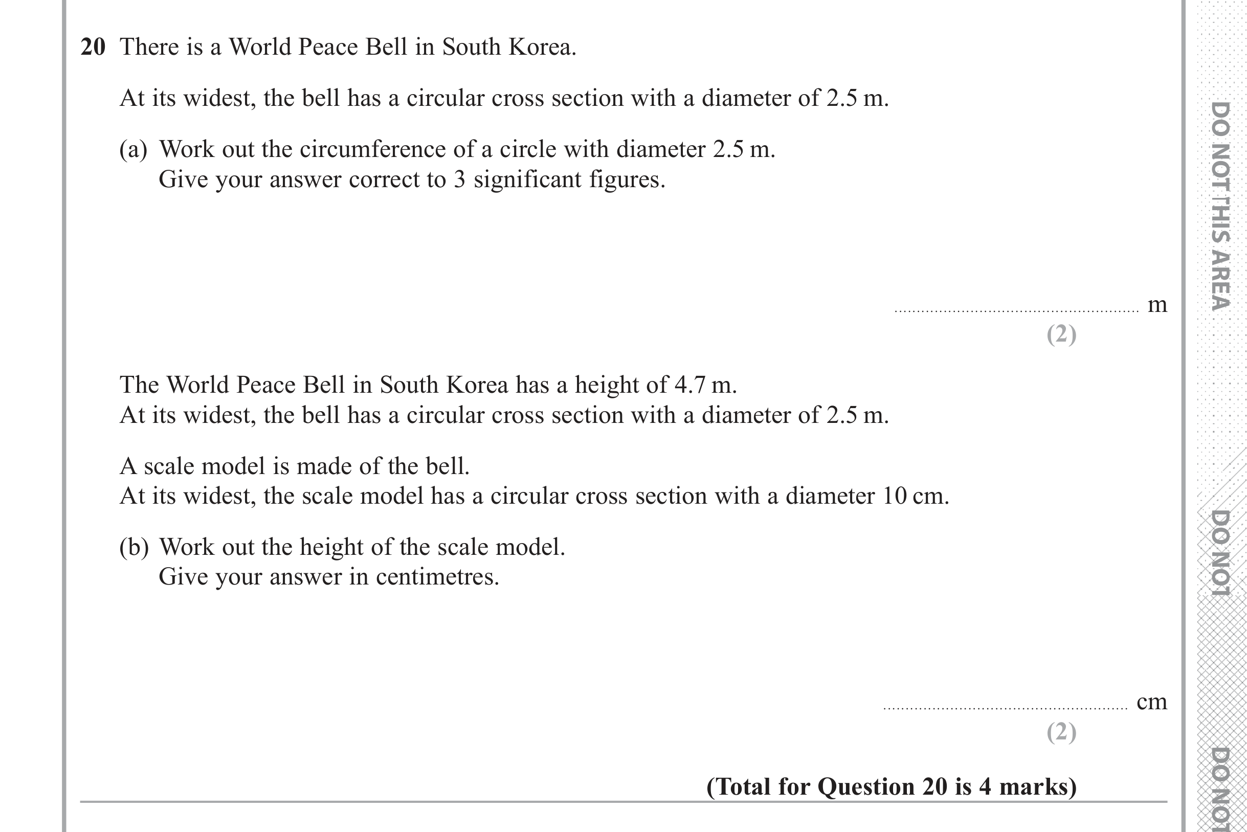 Question 20 — Circles — Edexcel iGCSE June 2017