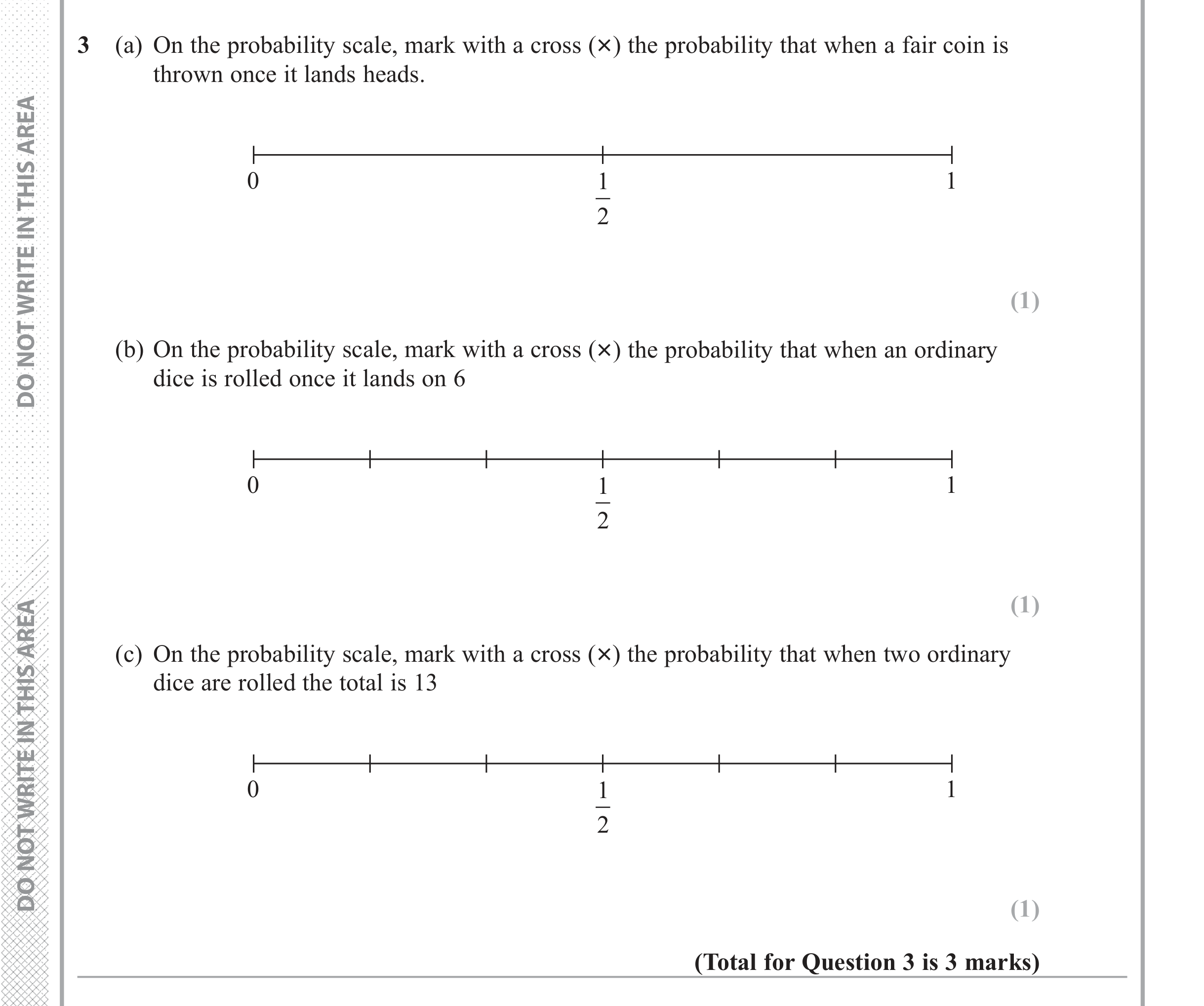 Question 3 — Probability — Edexcel iGCSE June 2017
