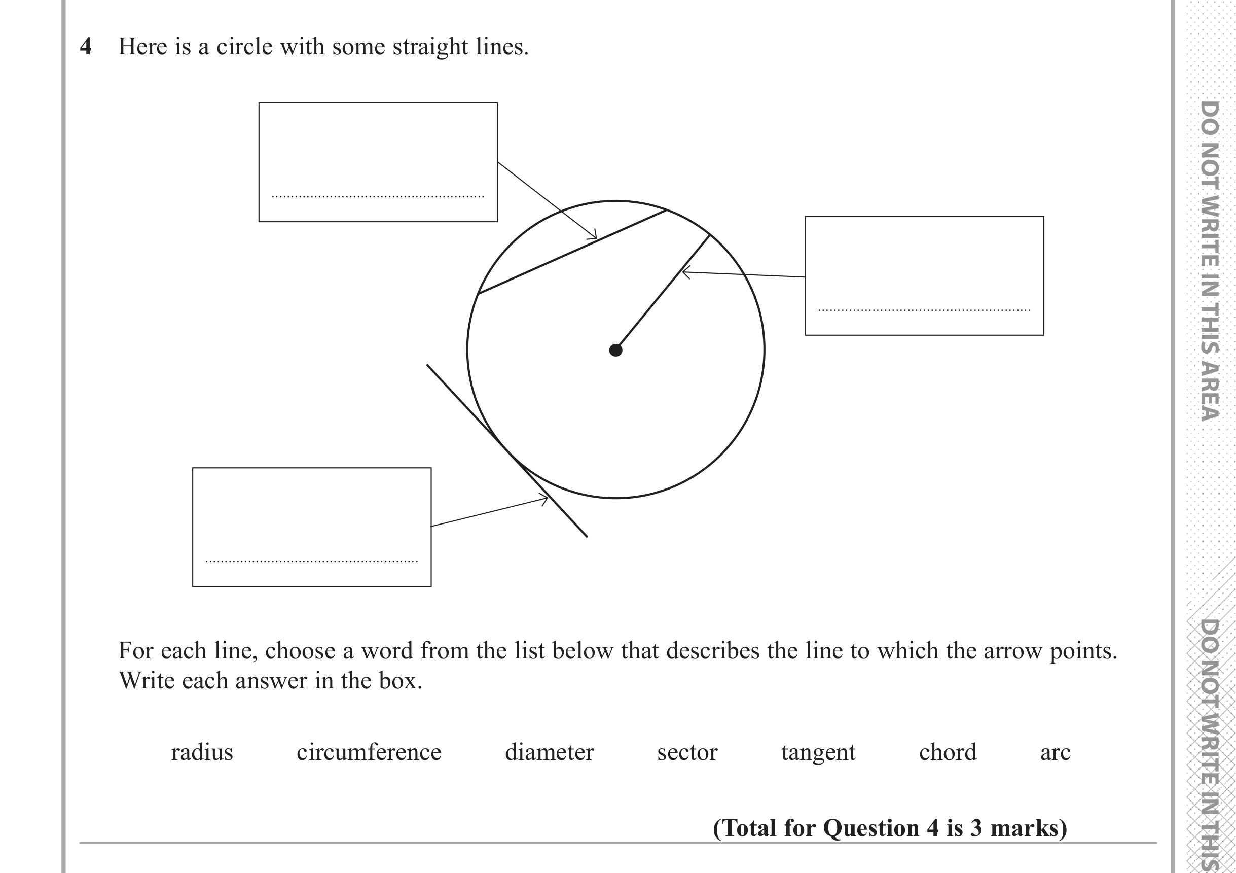 Question 4 — Circles — Edexcel iGCSE June 2017