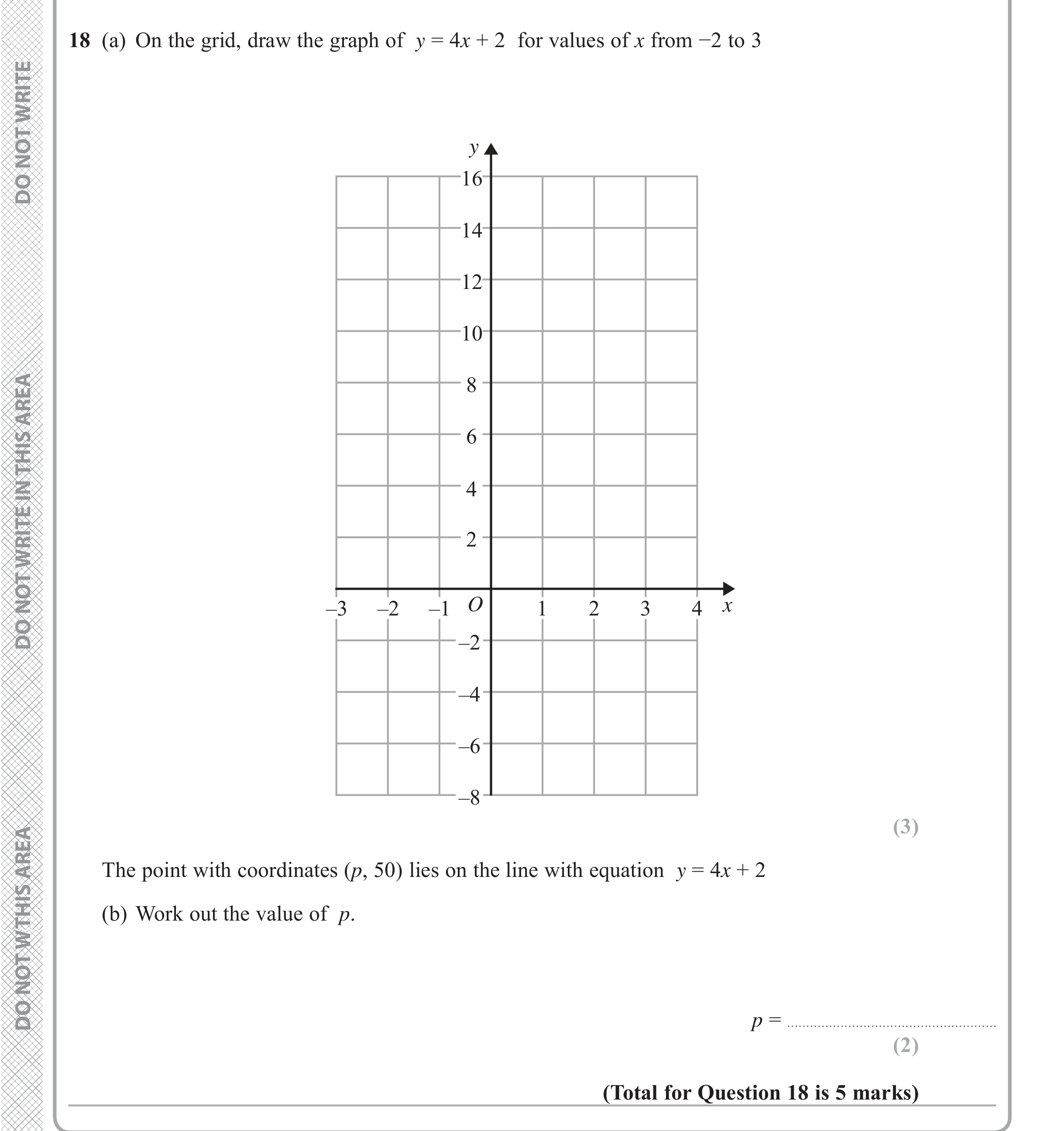 Question 18 — Coordinate Geometry — Edexcel iGCSE Jan 2018